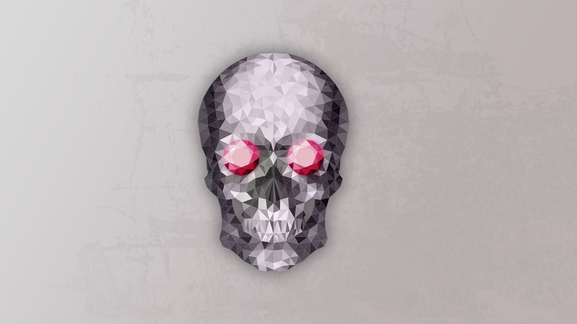 Low poly skull with diamond on top HD Wallpaper