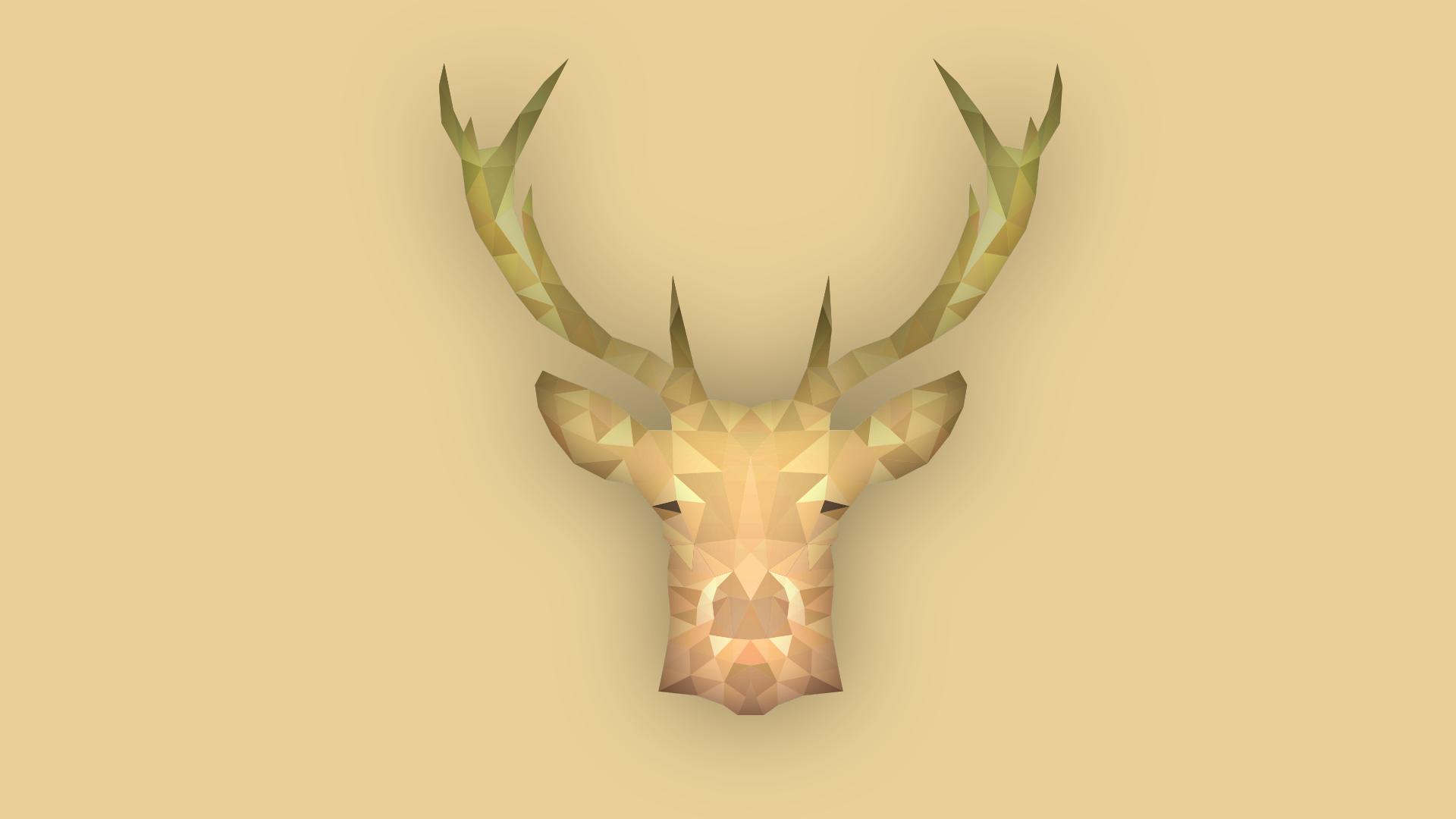 Low poly deer head with antlers illustration HD Wallpaper
