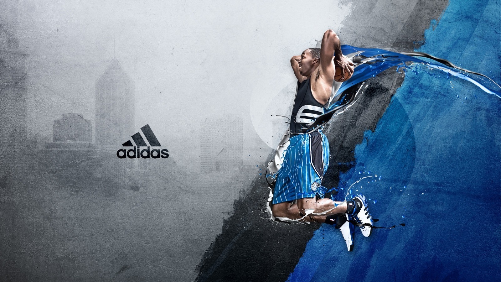 Basketball player jumping with Adidas logo HD Wallpaper