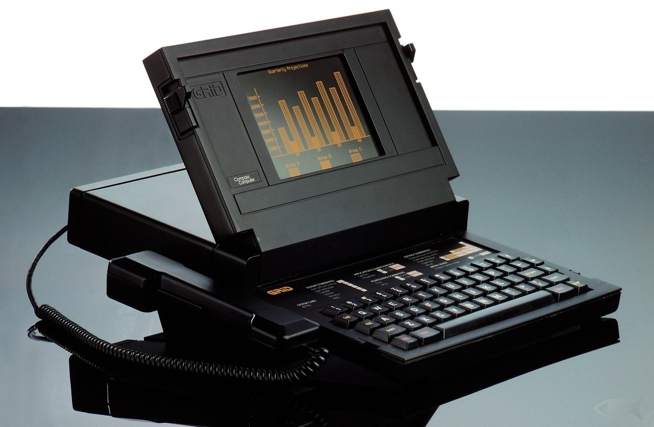 Vintage Portable Computer with Built-in Phone HD Wallpaper
