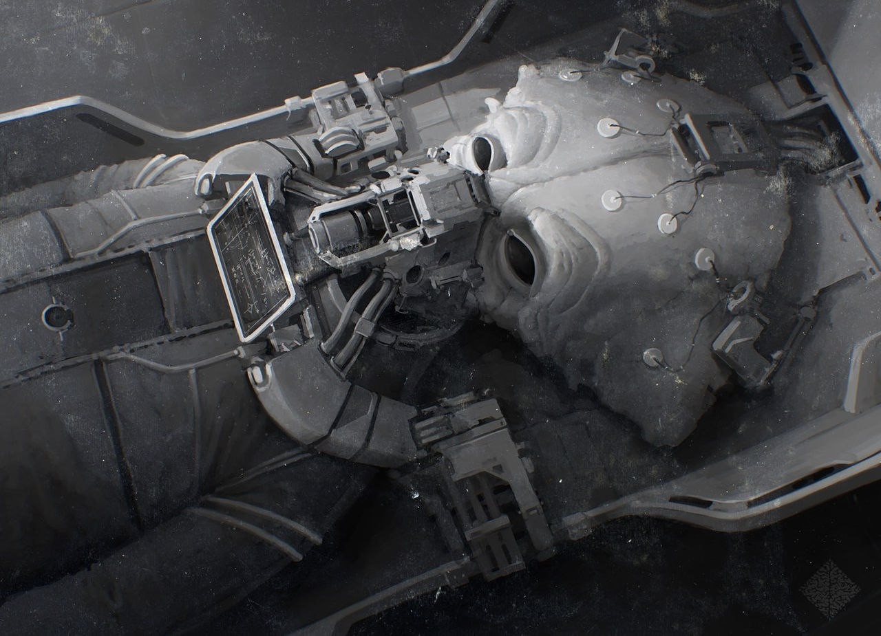 Sci-fi character in cryo-pod with headgear HD Wallpaper
