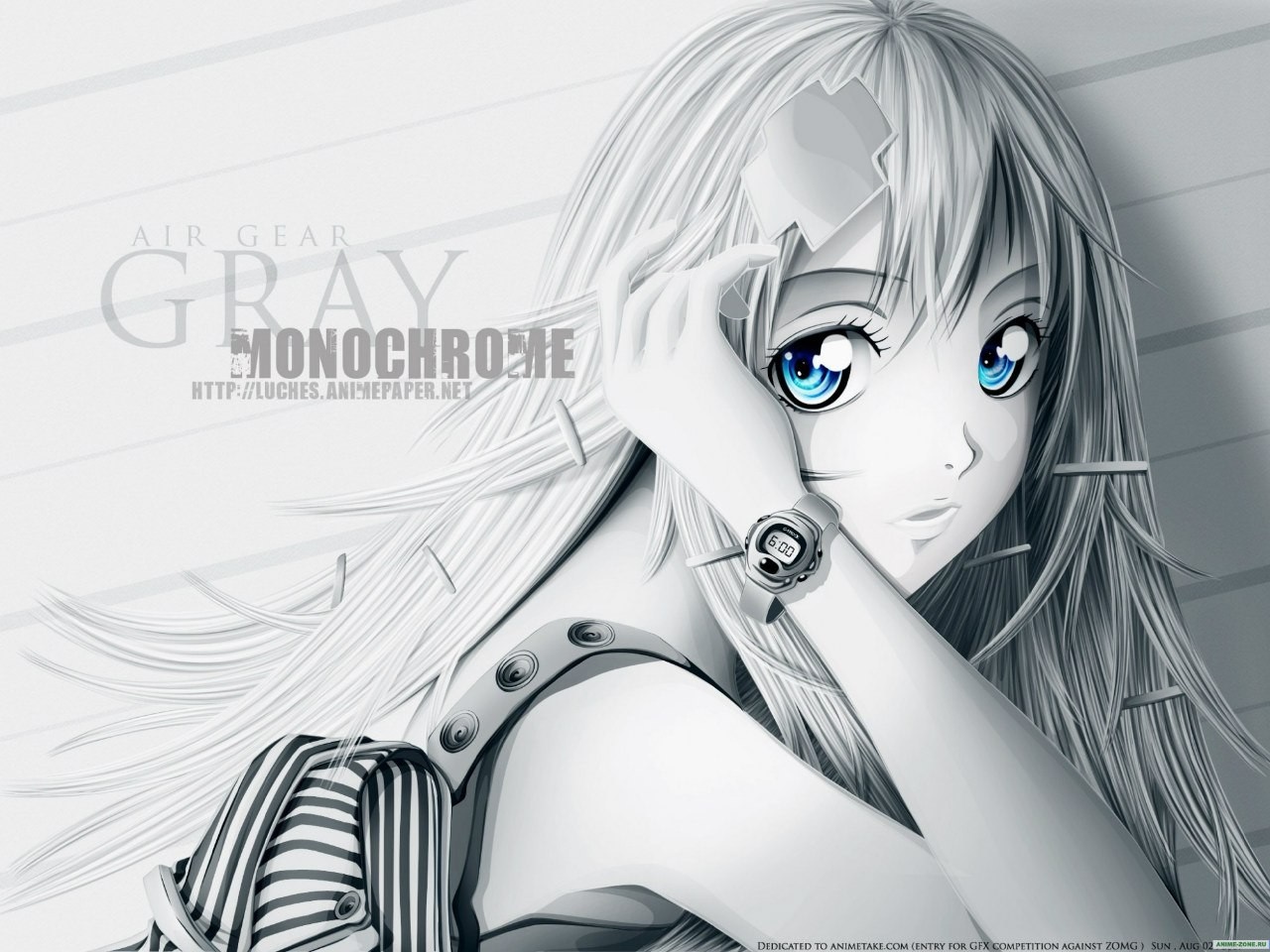 Air Gear Gray Monochrome Anime Illustration HD Wallpaper