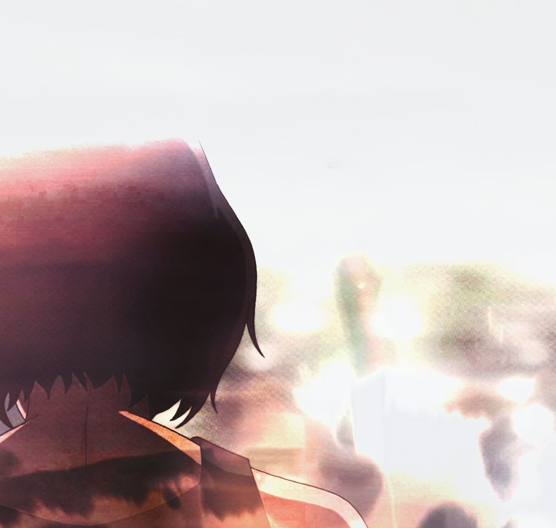 Anime character with dark hair looking away HD Wallpaper