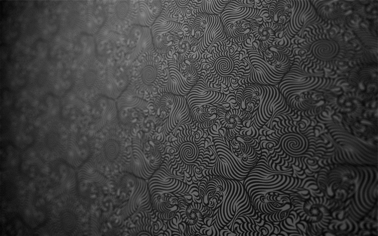 Monochrome hexagonal pattern with swirling designs HD Wallpaper