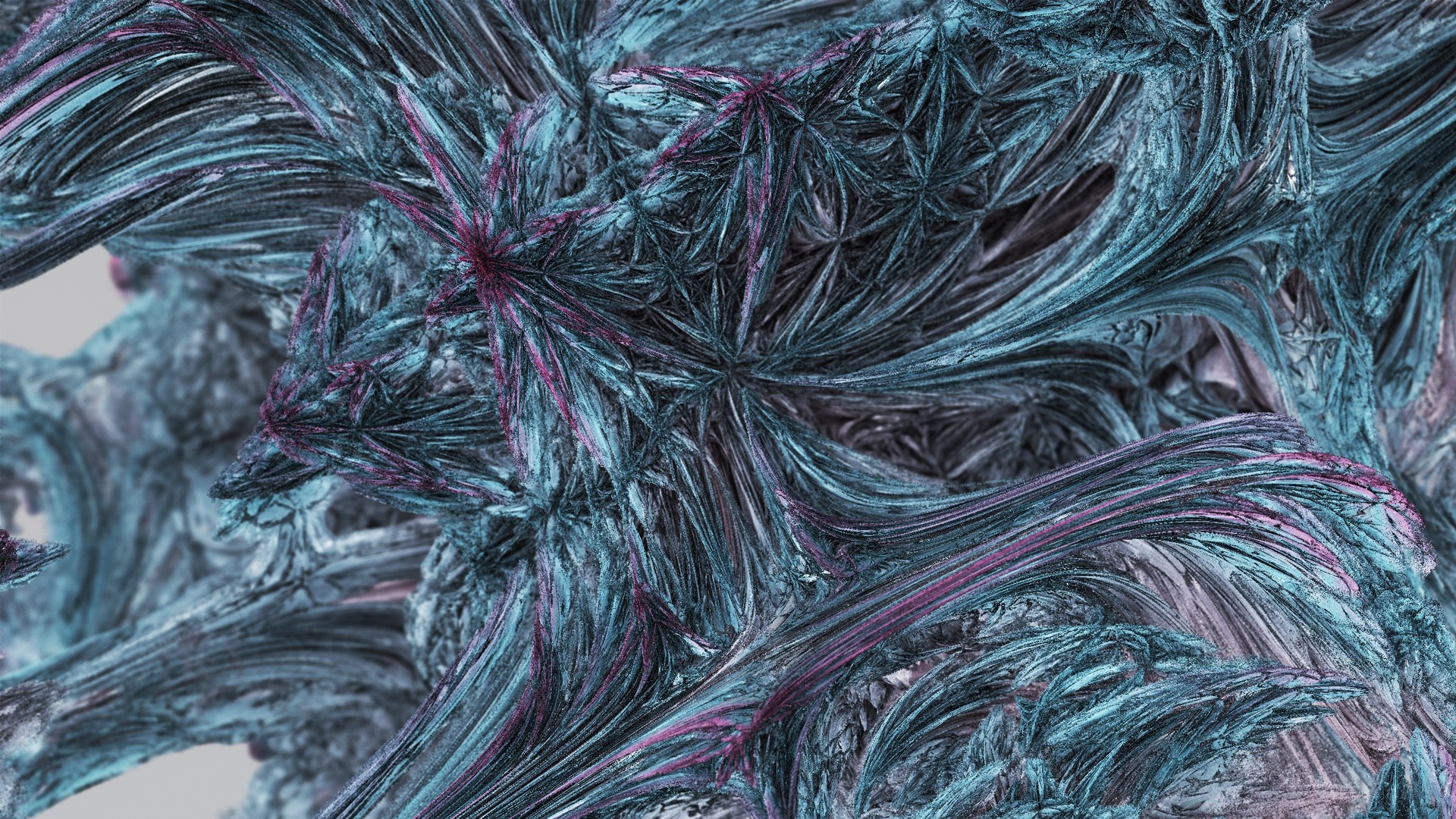 Abstract fractal art with blue and purple textures HD Wallpaper