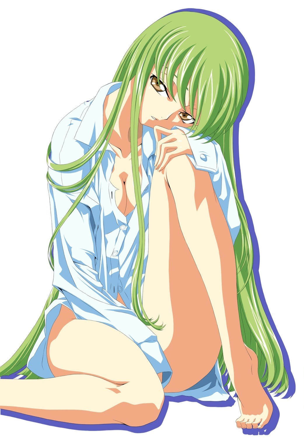 C.C. from Code Geass sitting HD Wallpaper