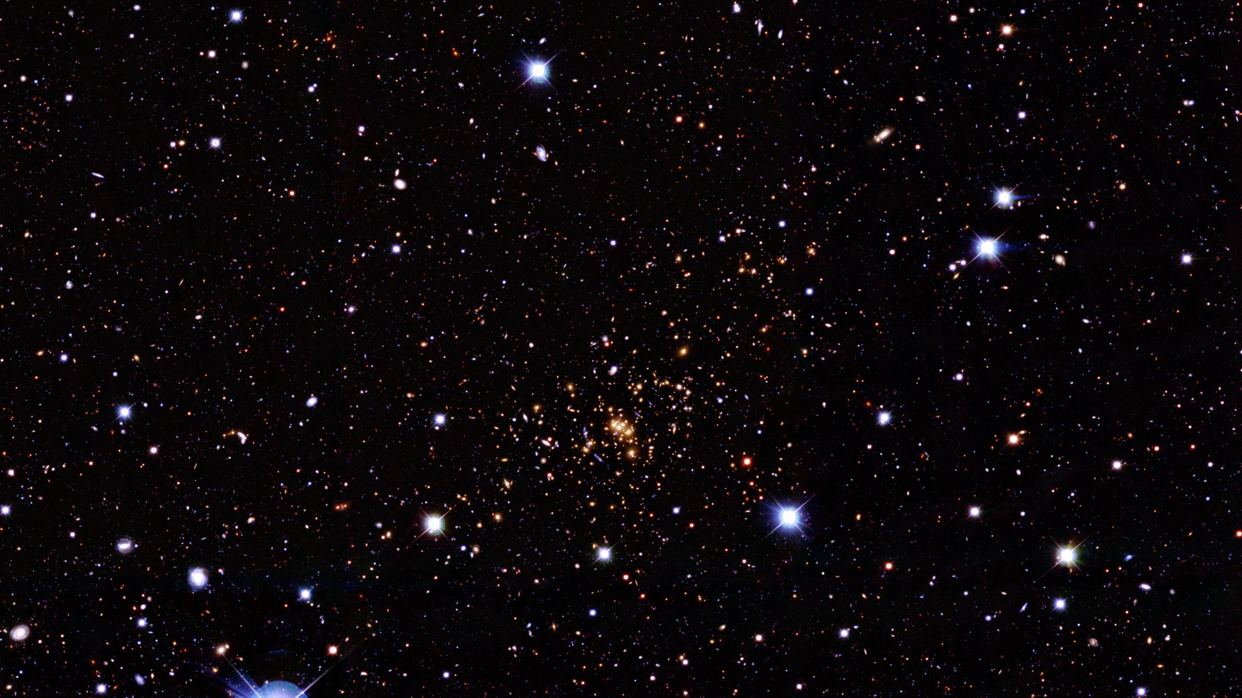A dense star cluster in outer space with many stars HD Wallpaper
