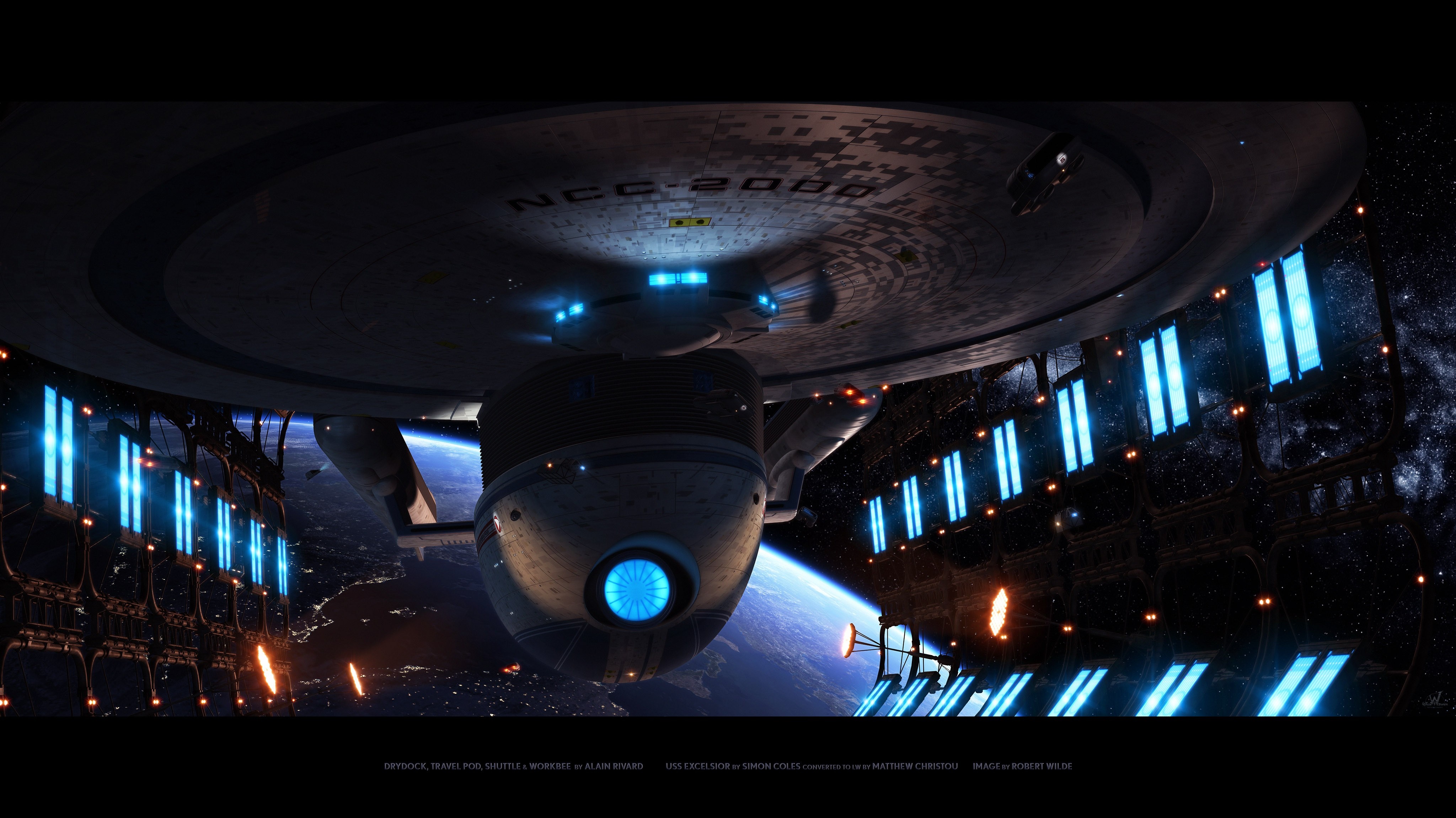 Star Trek USS Enterprise NCC-2000 in Drydock HD Wallpaper