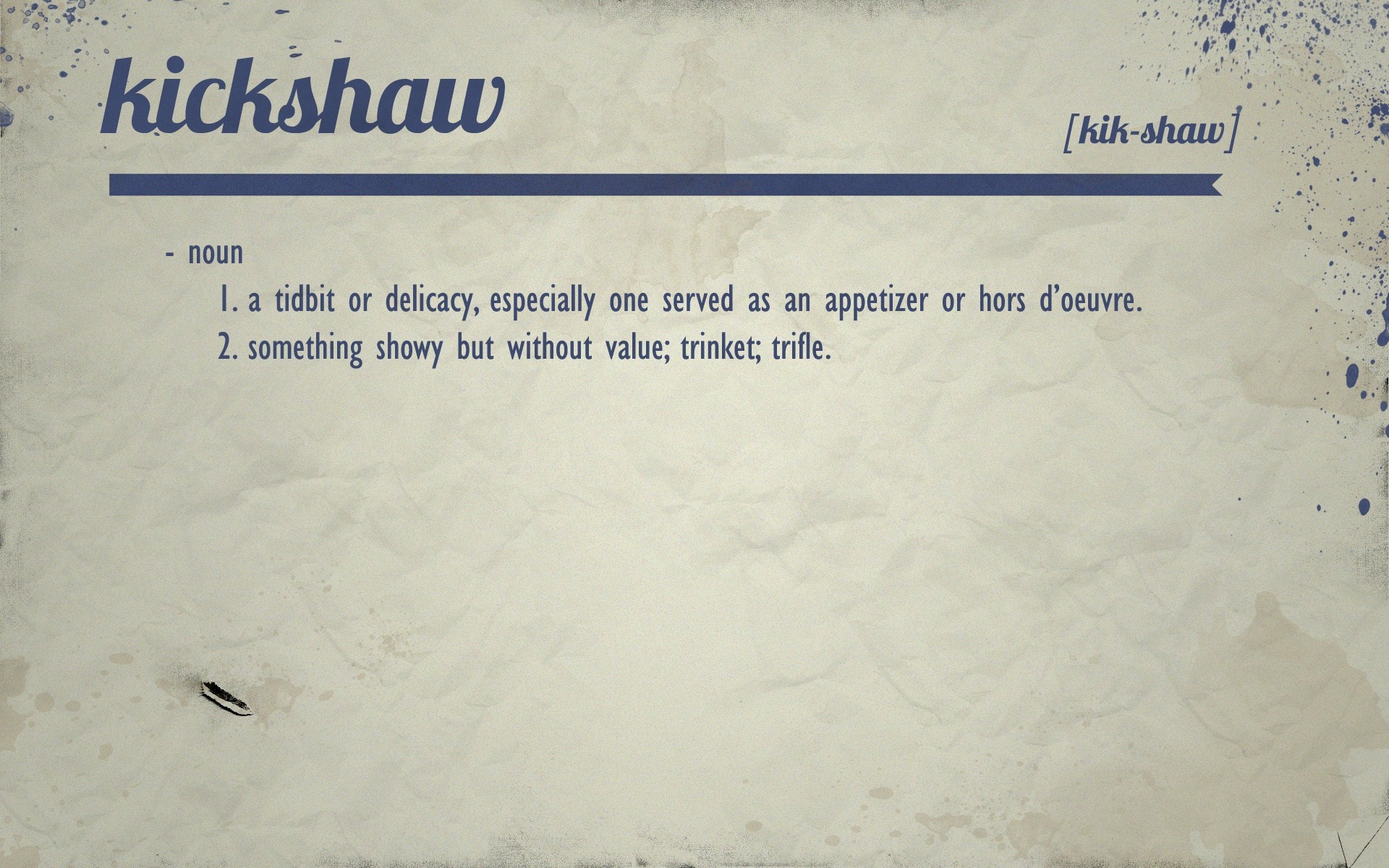 Kickshaw definition with pronunciation HD Wallpaper