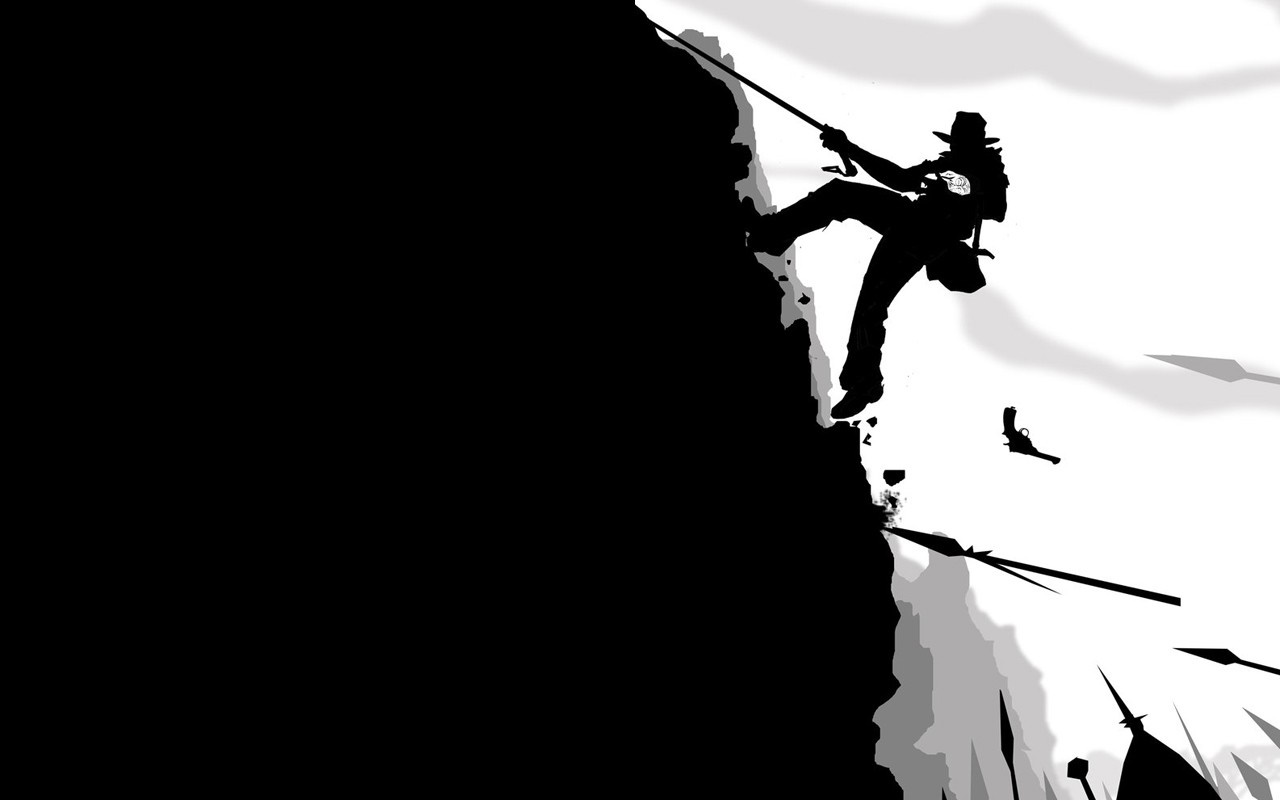 Indiana Jones rappelling down a cliff HD Wallpaper