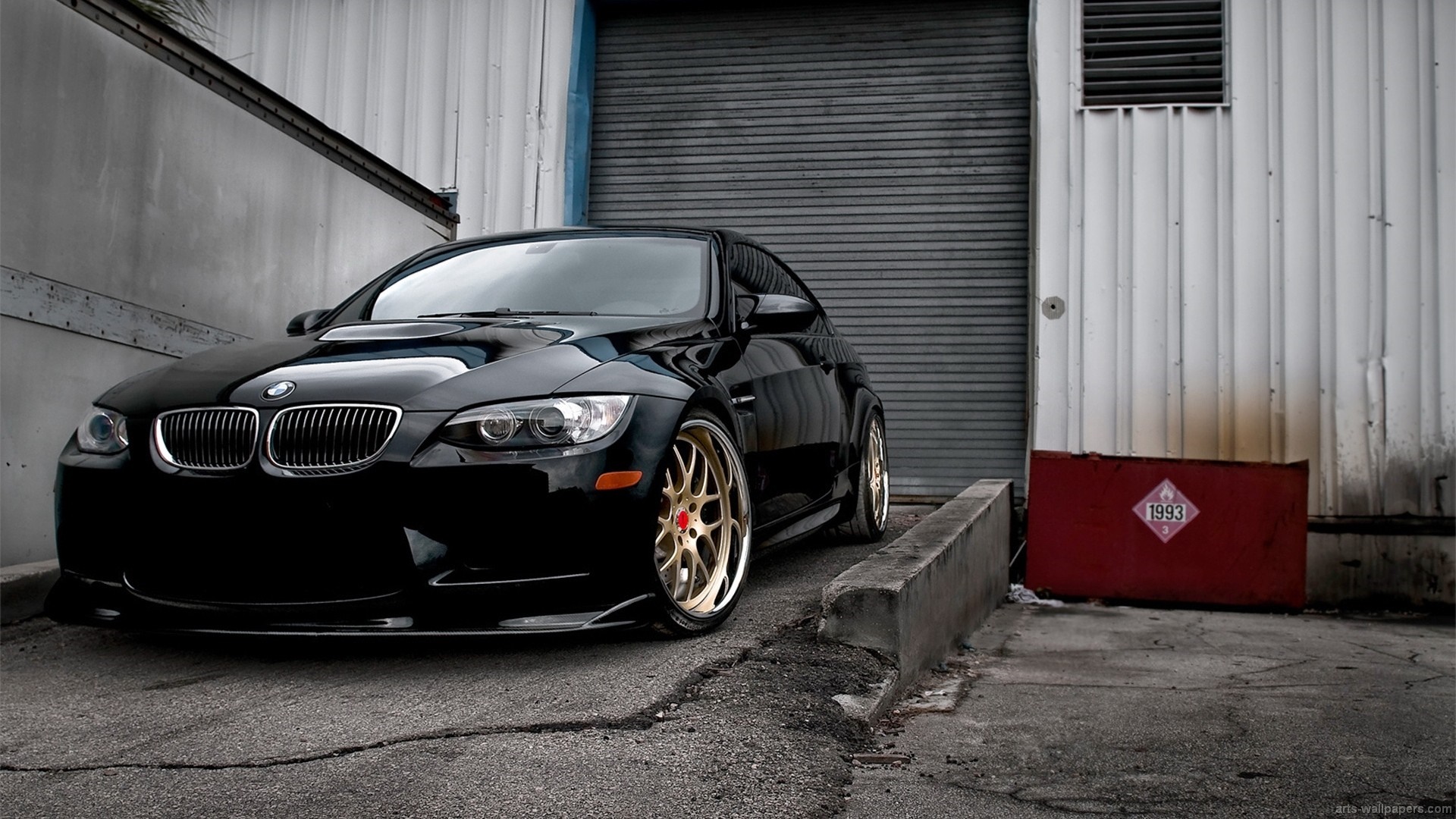 Black BMW M3 Coupe with Gold Wheels HD Wallpaper