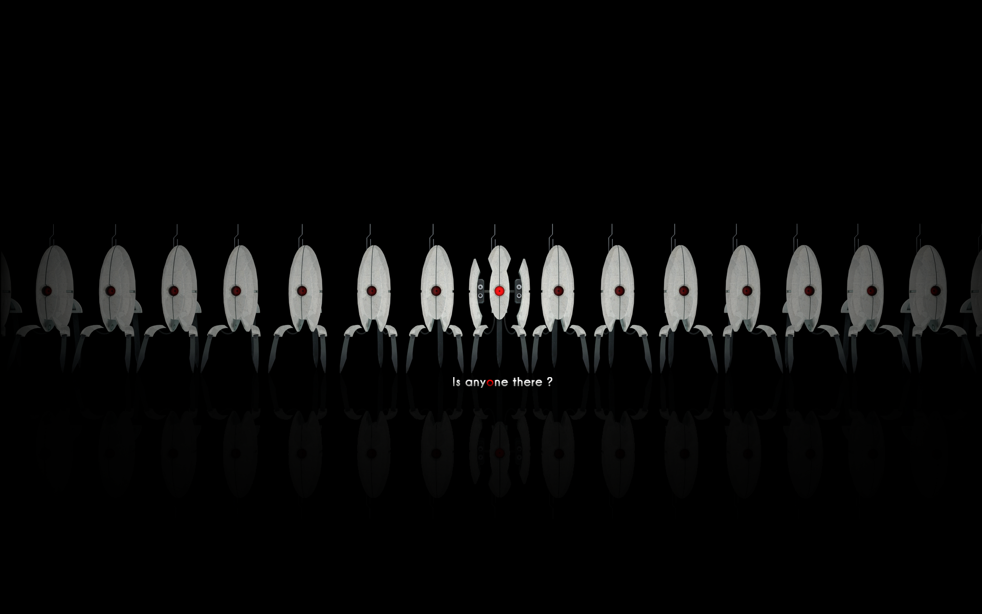 Turrets from Portal game in a line HD Wallpaper