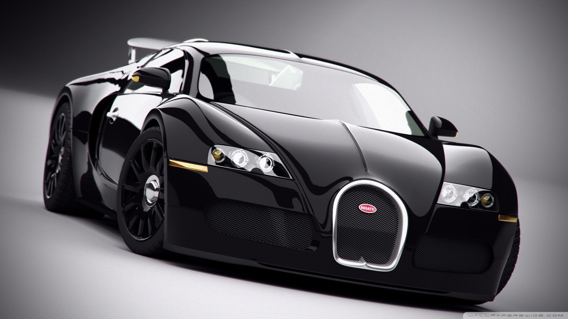 Black Bugatti Veyron sports car HD Wallpaper