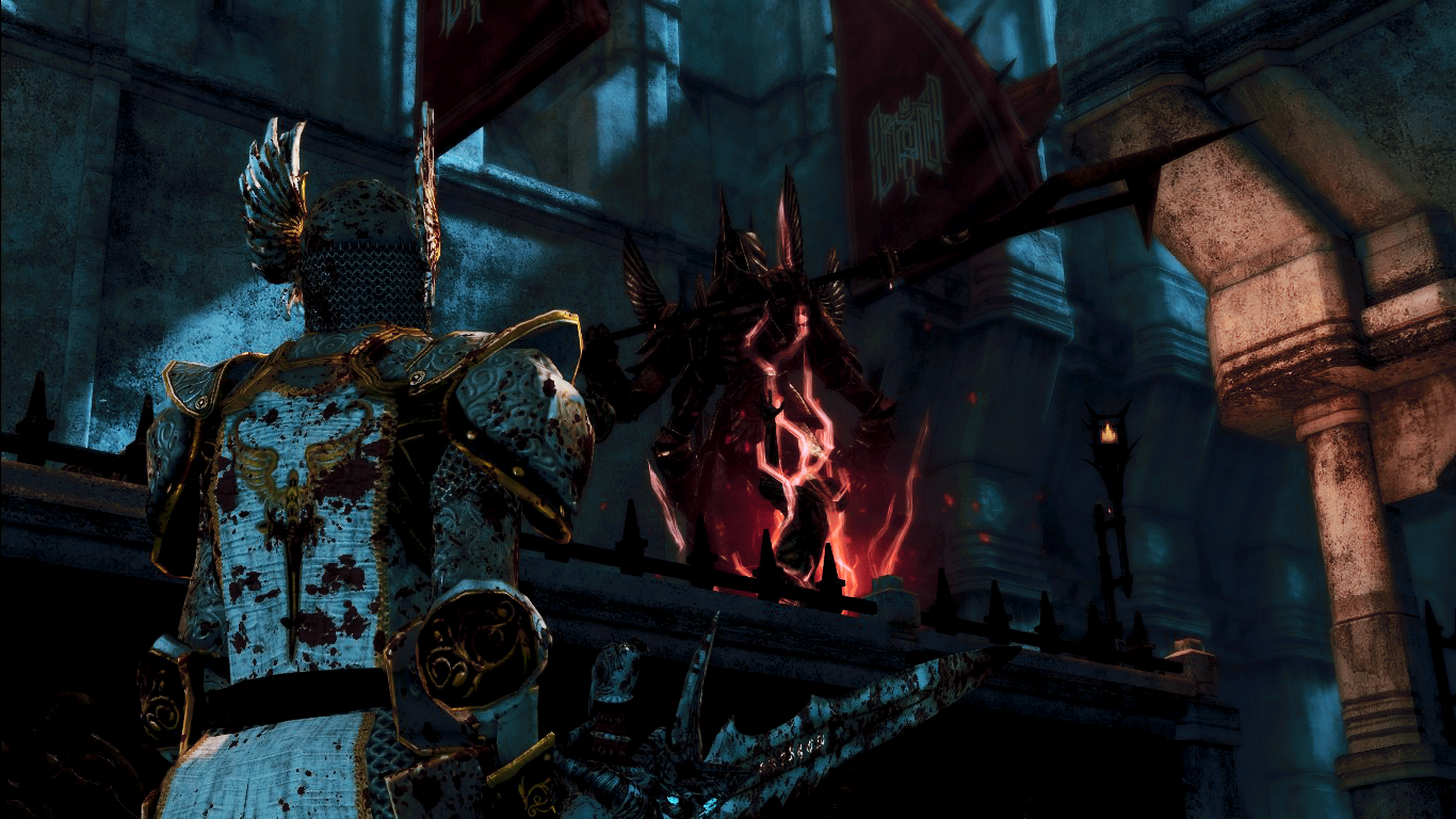 Dragon Age II screenshot of two armored figures HD Wallpaper