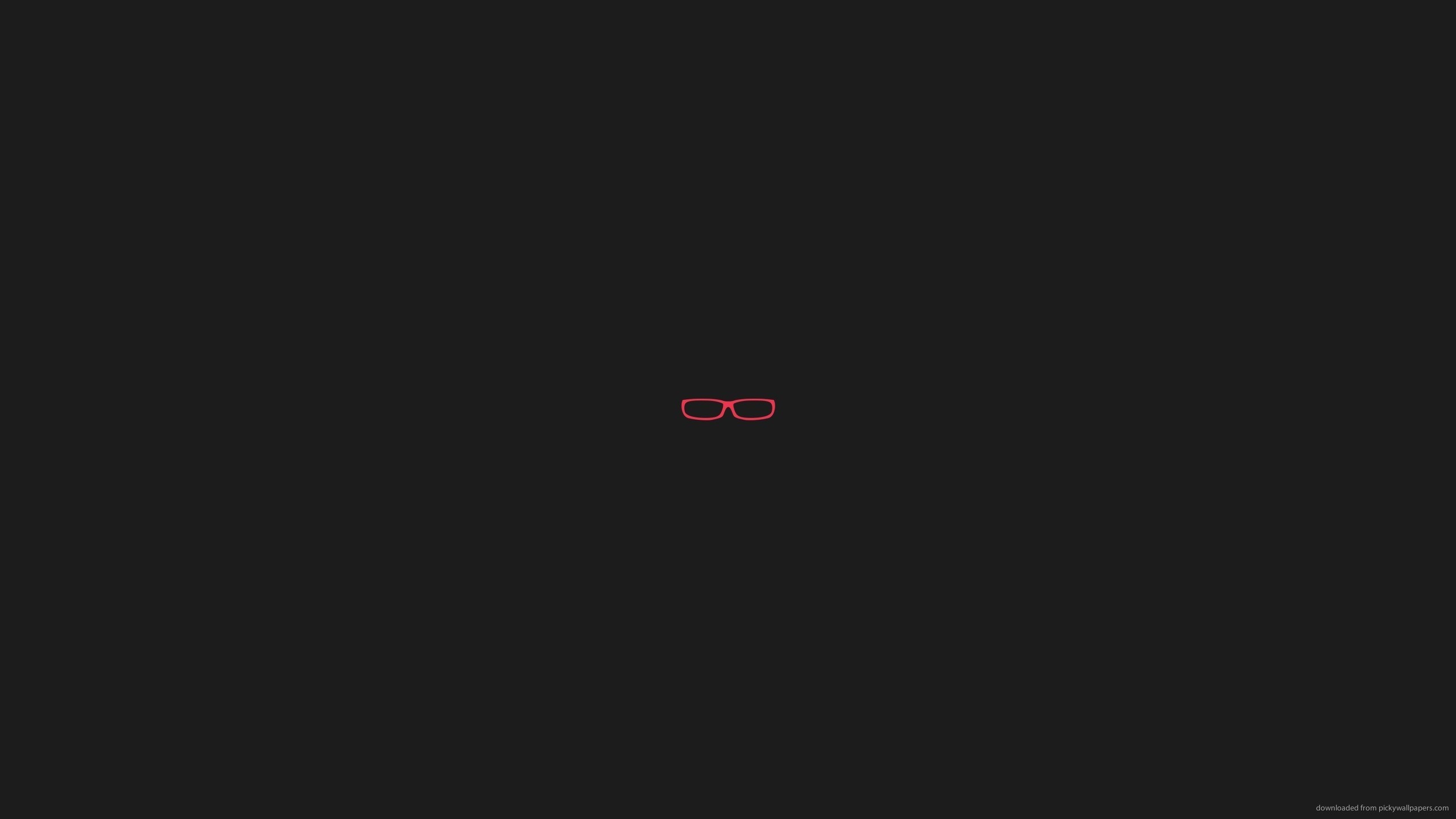 Minimalist red glasses on black background HD Wallpaper