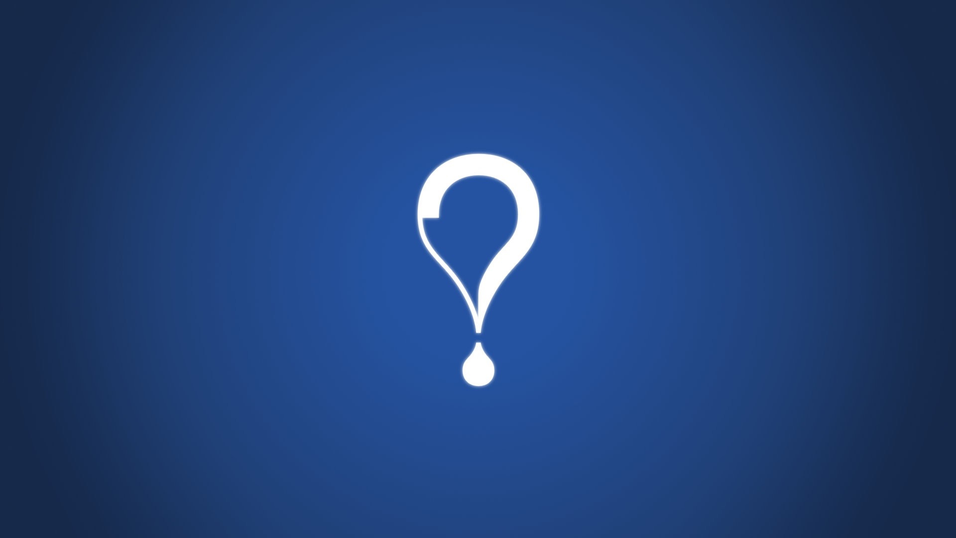 White question mark logo with a drop on blue background HD Wallpaper