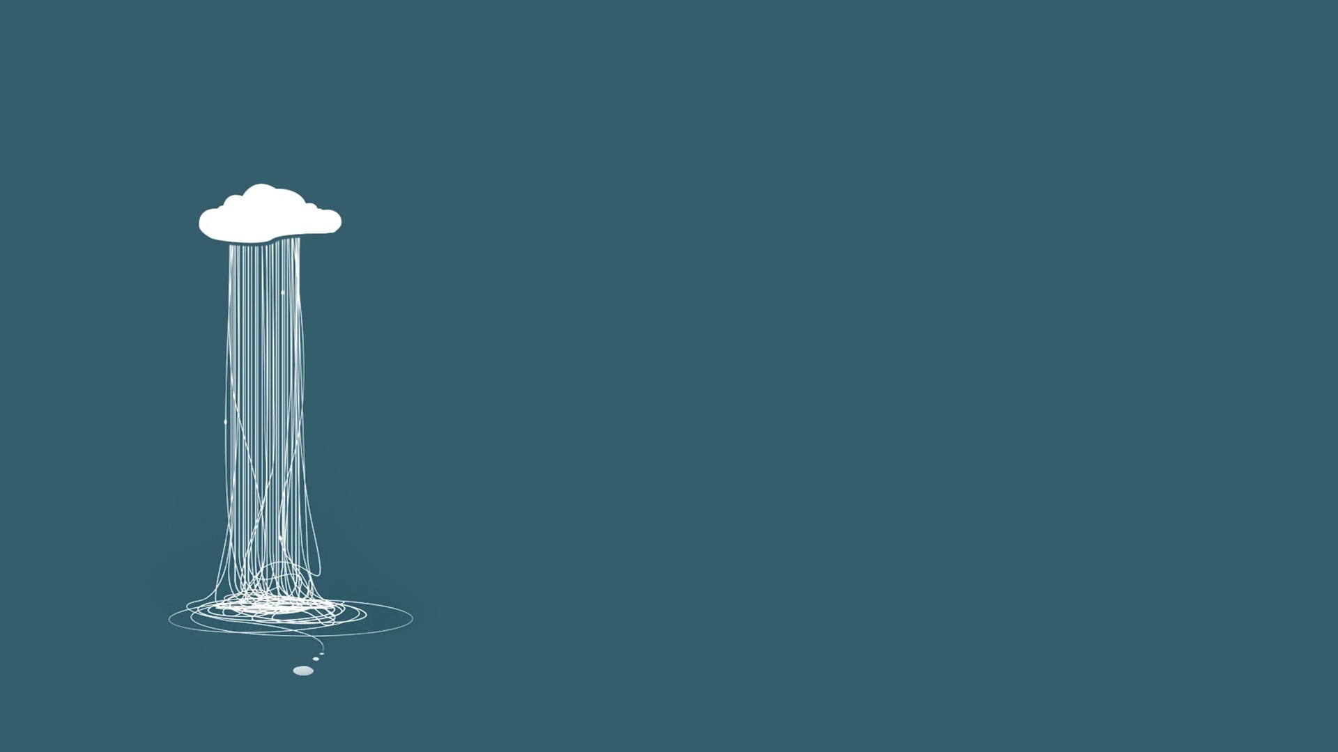 Minimalist cloud raining tangled lines HD Wallpaper