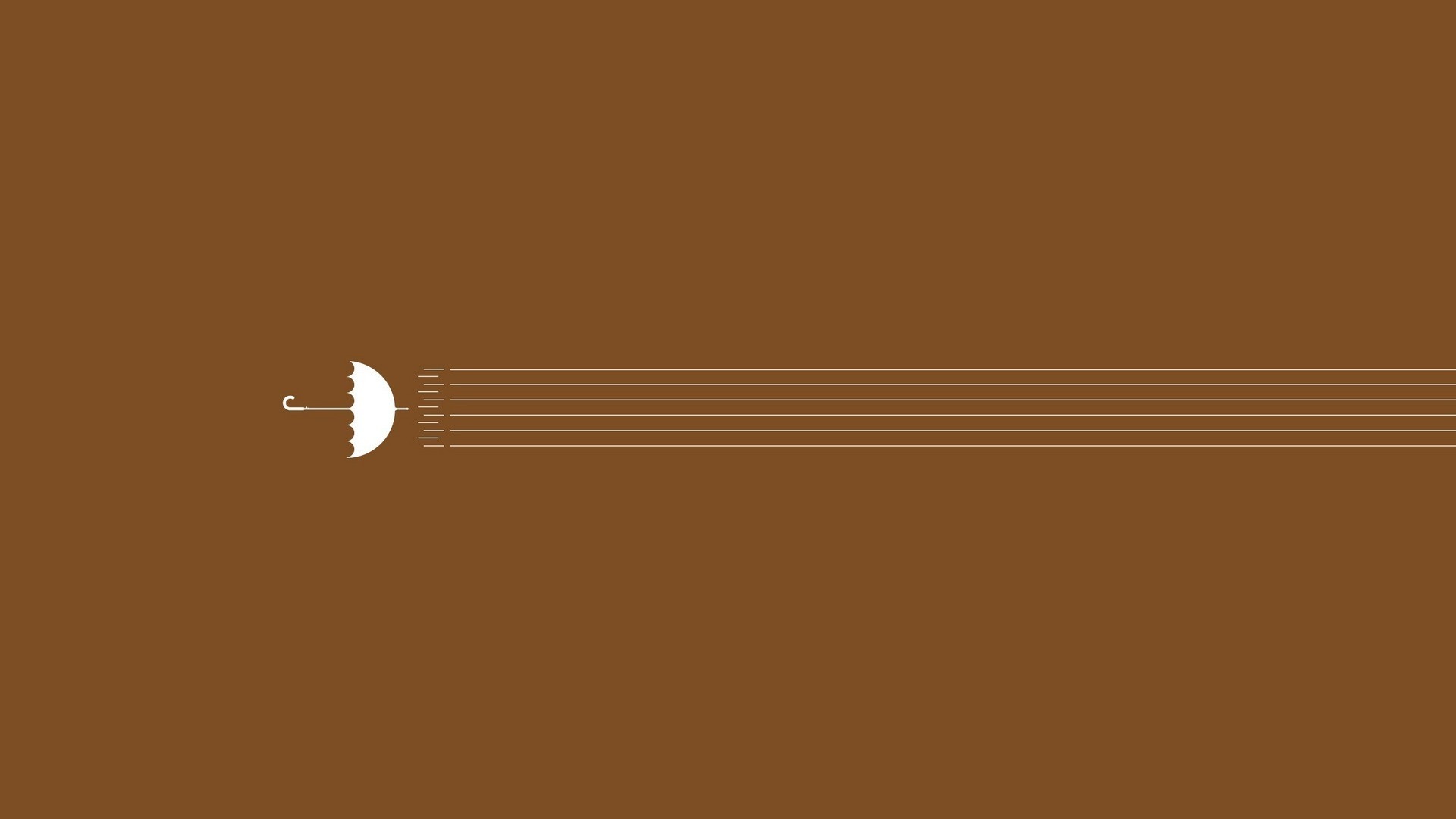 Minimalist illustration of an umbrella with lines HD Wallpaper