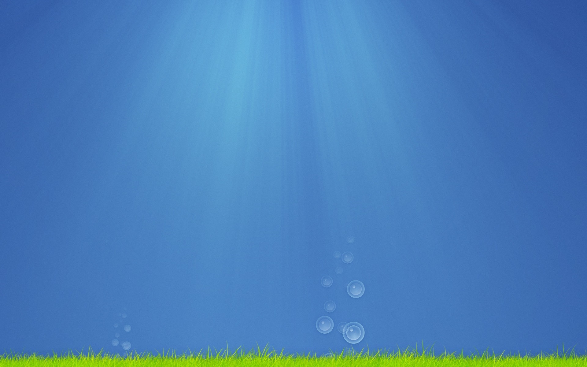 Underwater scene with sun rays and bubbles HD Wallpaper