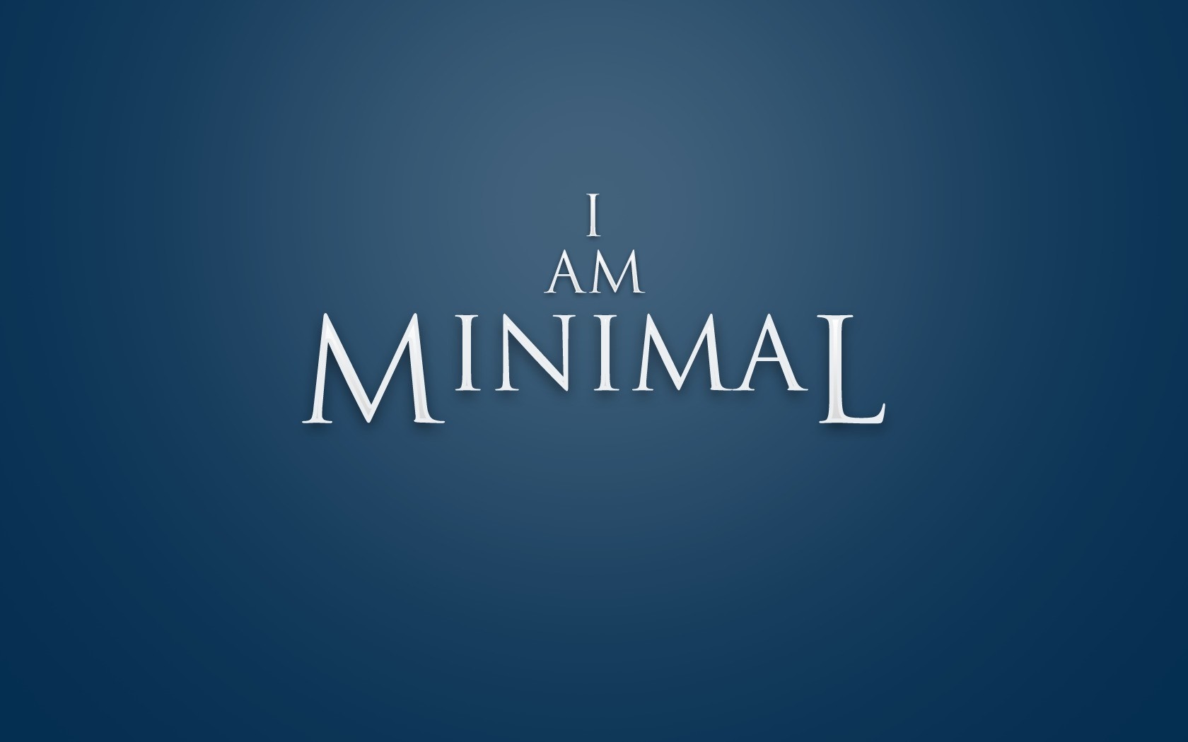 I AM MINIMAL text on blue background HD Wallpaper