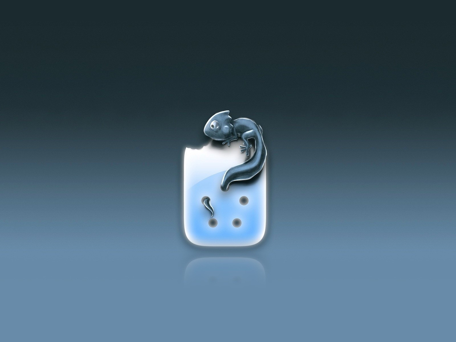 A stylized lizard in a glass HD Wallpaper