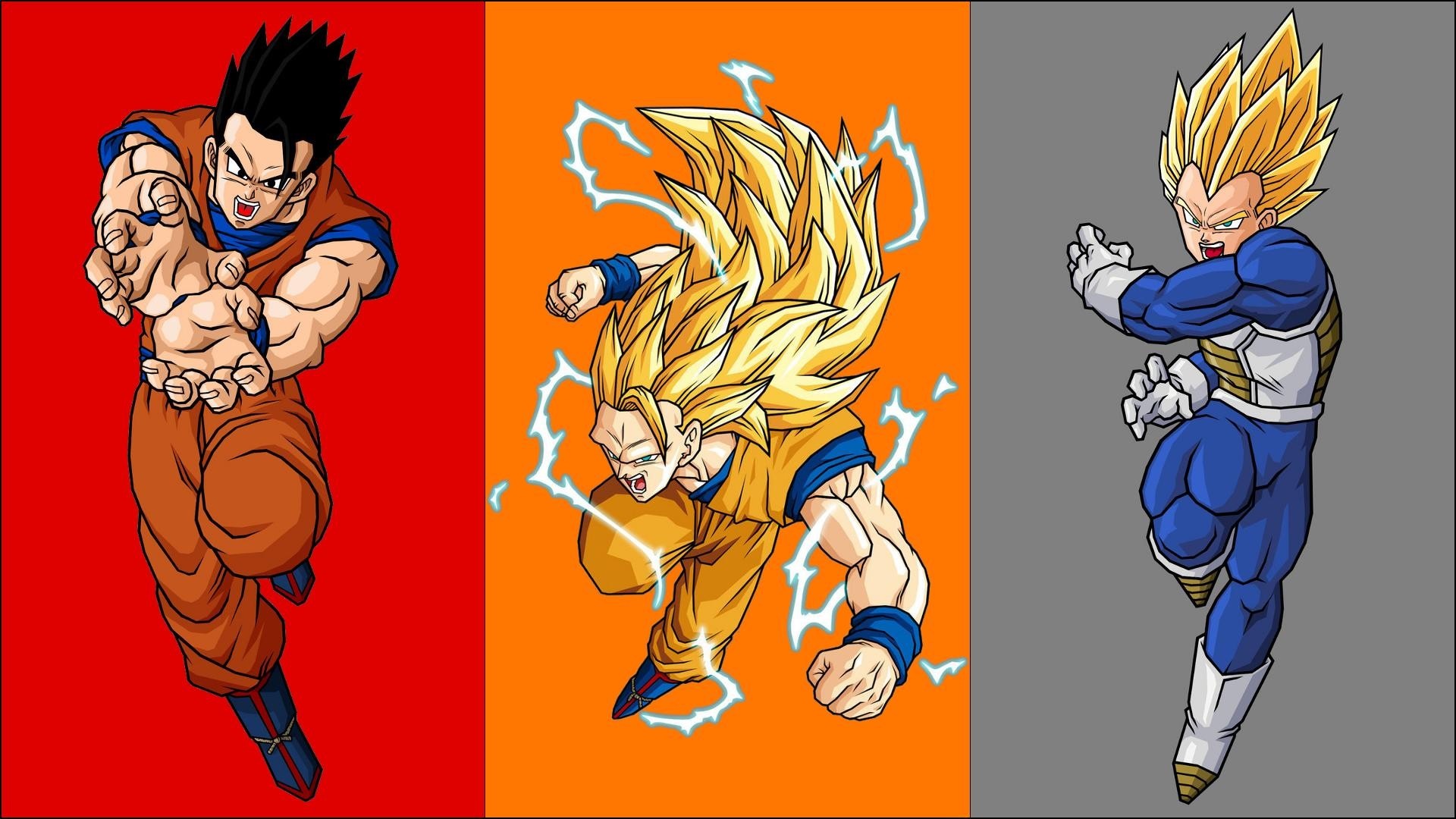 Gohan, Goku, and Vegeta from Dragon Ball Z HD Wallpaper