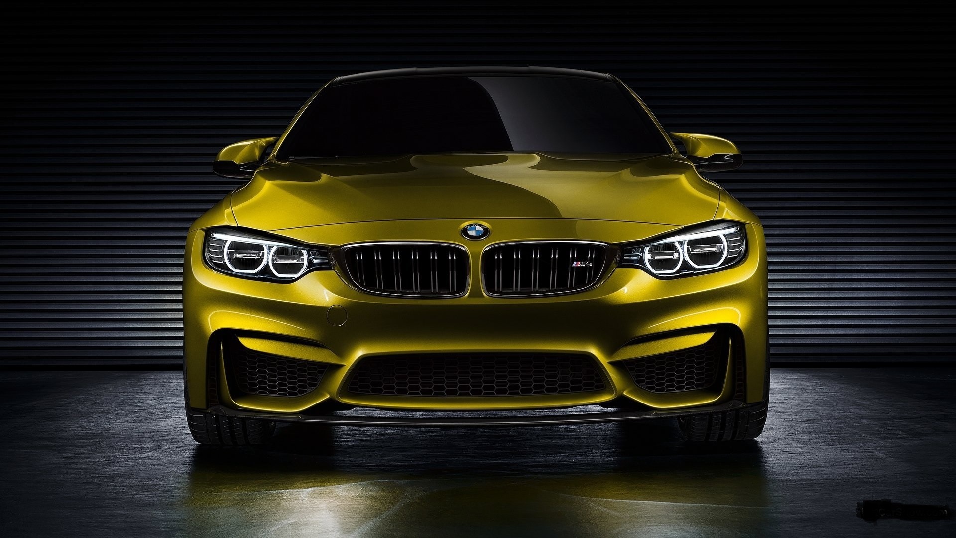 Yellow BMW M4 Coupe Front View HD Wallpaper