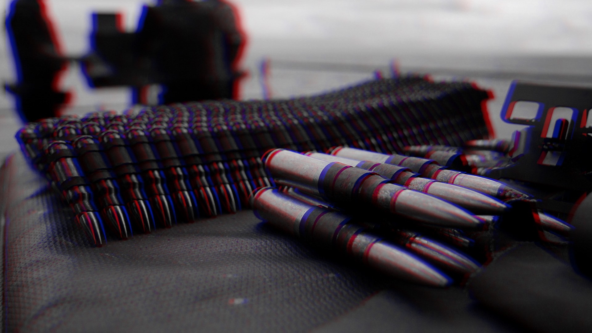 A belt of bullets and loose bullets HD Wallpaper