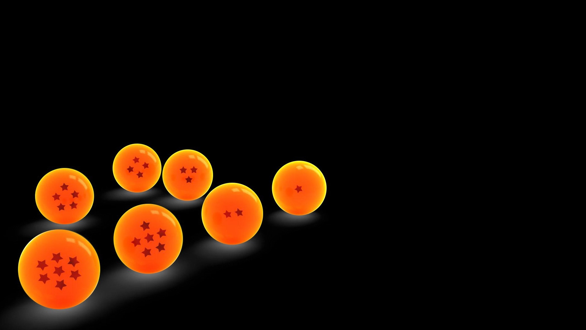 Dragon Balls on a black background HD Wallpaper