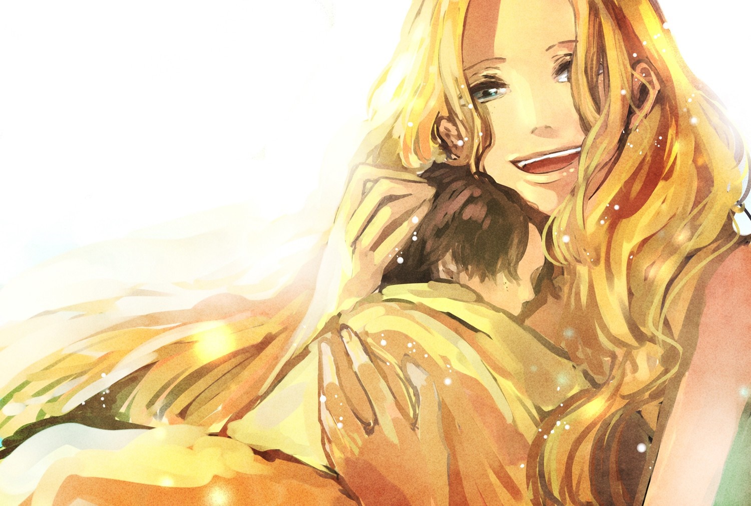 Portgas D. Rouge hugging Portgas D. Ace HD Wallpaper