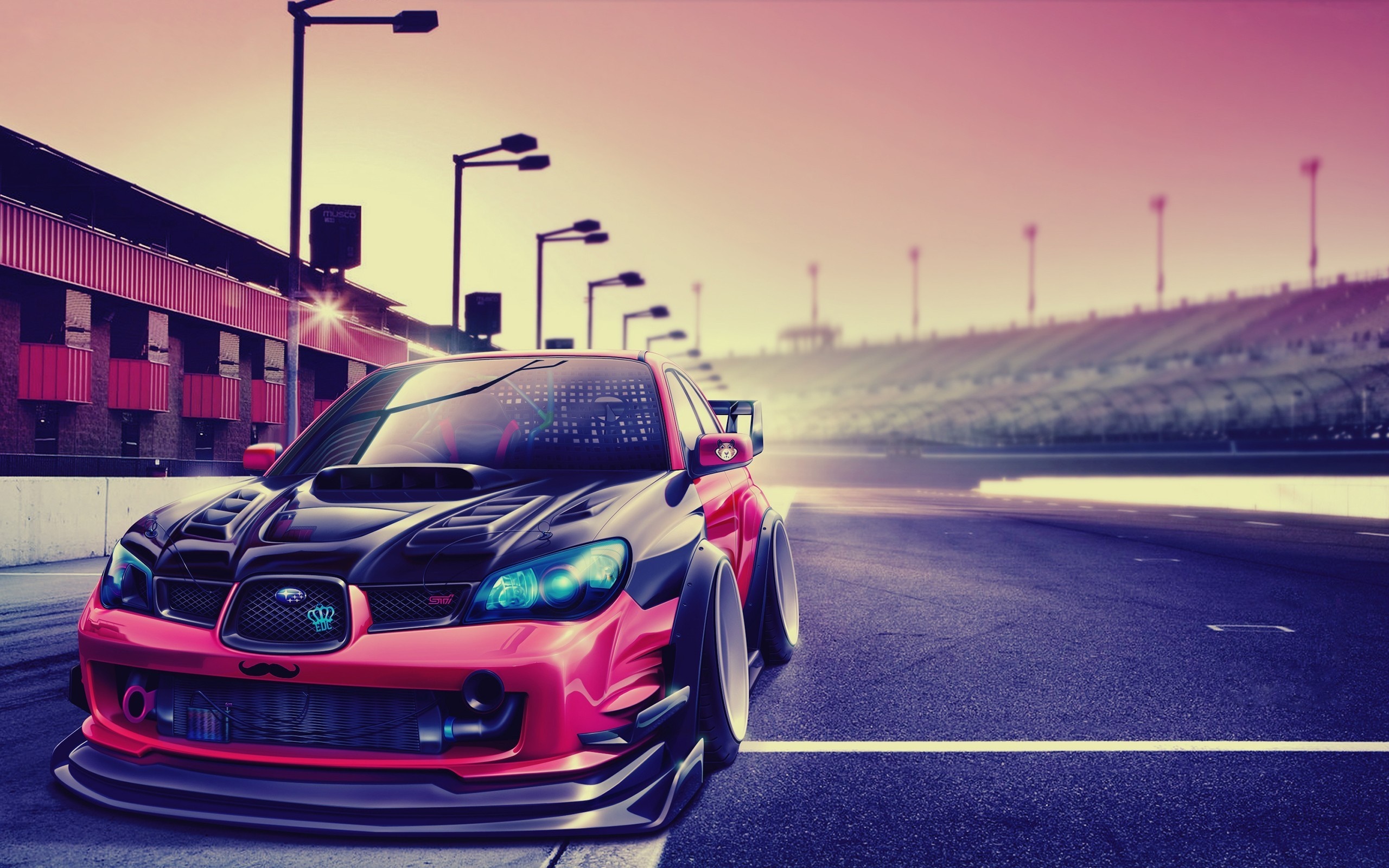 Modified Subaru Impreza WRX STI on a race track HD Wallpaper