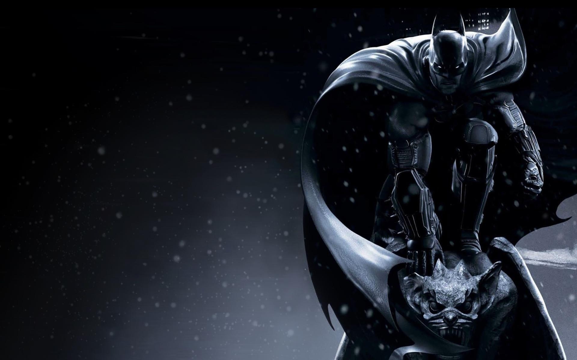 Batman from DC Comics perched on a gargoyle HD Wallpaper