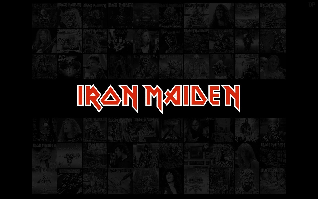 Iron Maiden Bold Typography with Dark Background HD Wallpaper