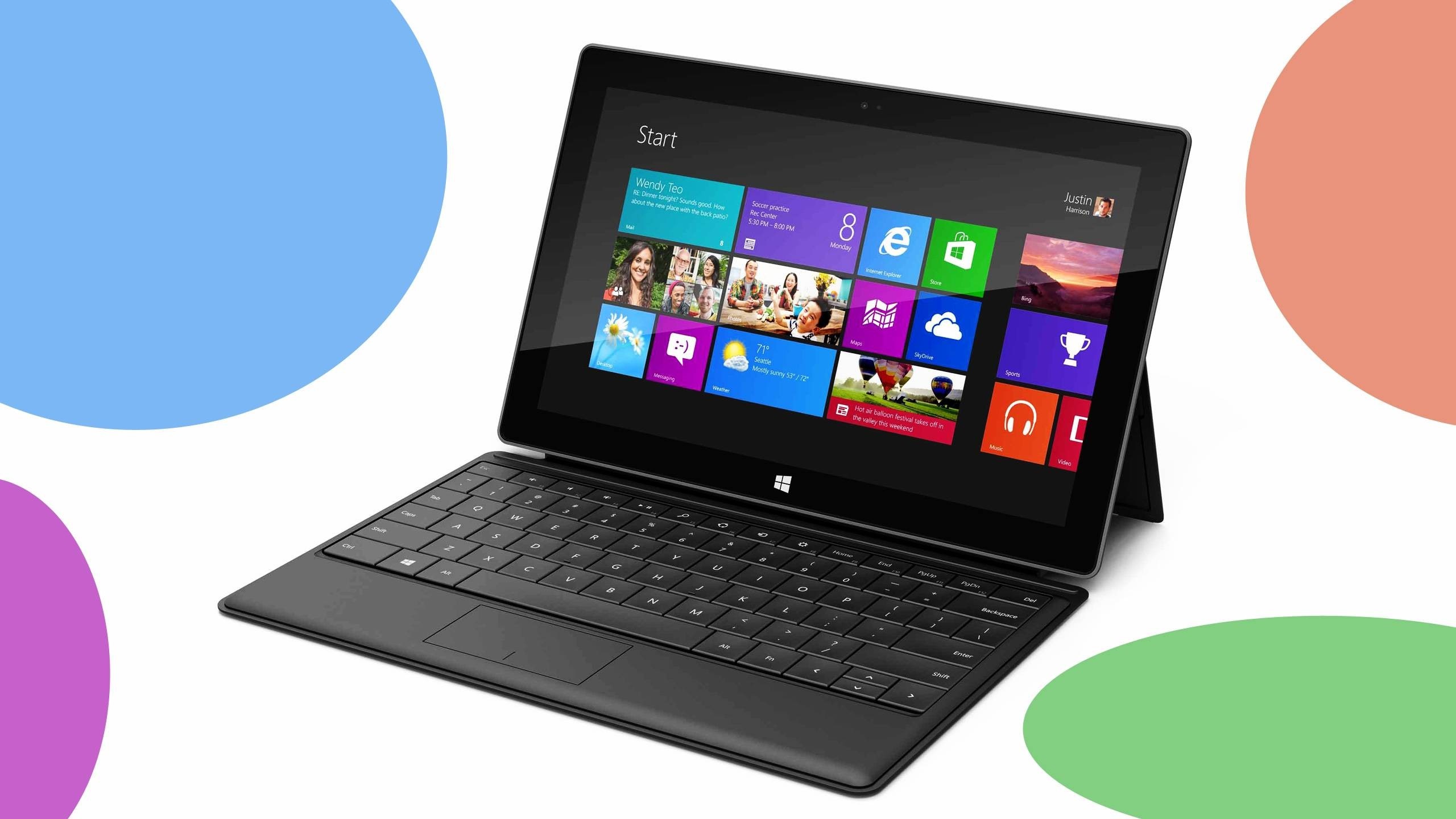 Microsoft Surface tablet with Windows 8 and keyboard HD Wallpaper