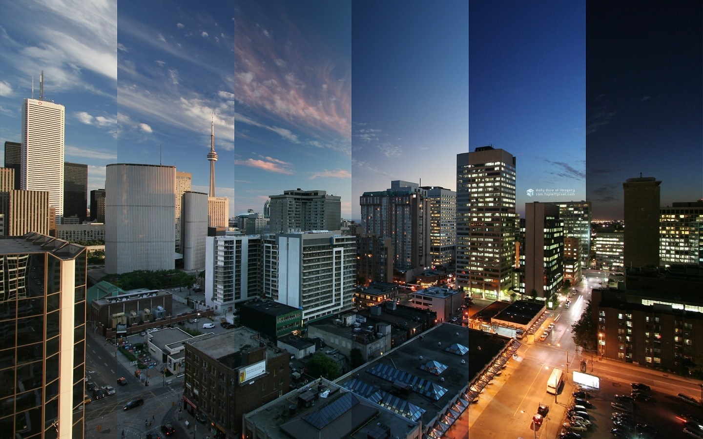 Time lapse cityscape of Toronto with CN Tower HD Wallpaper