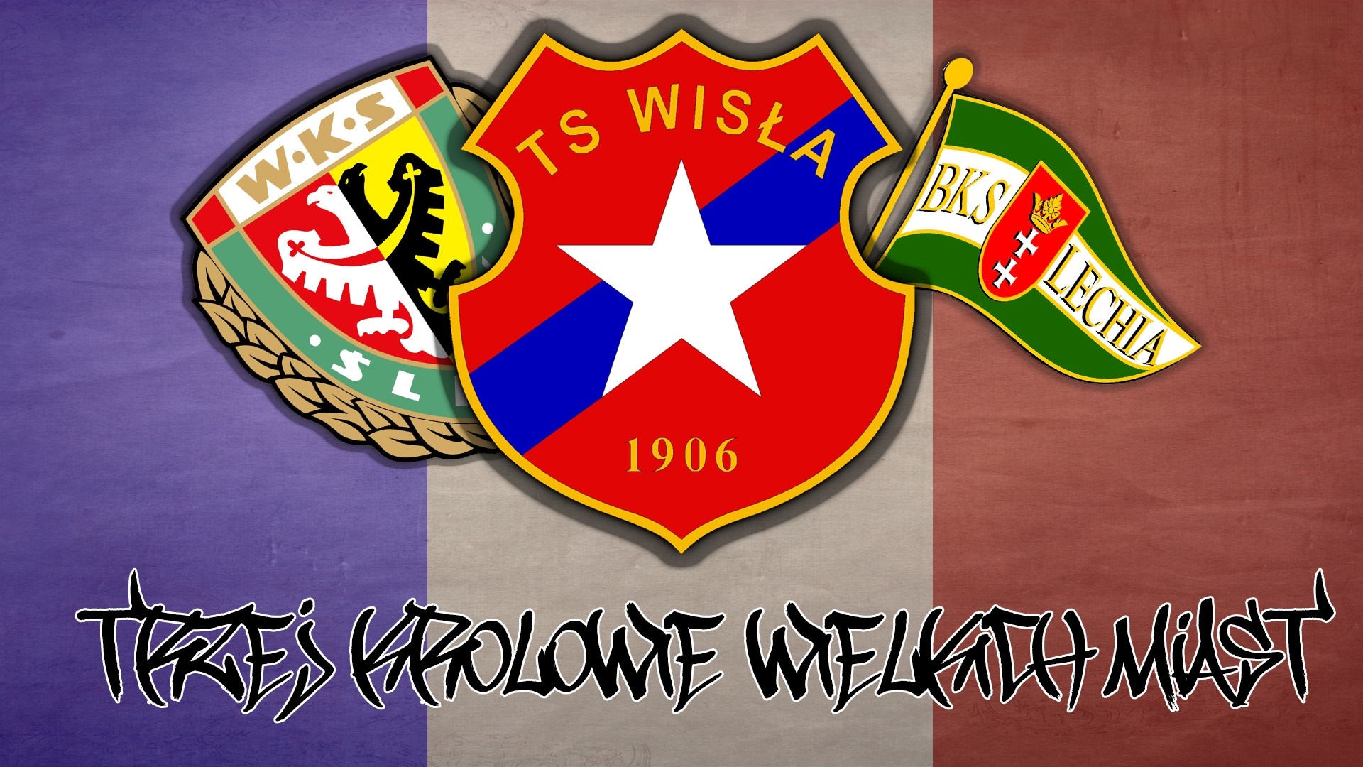 Wisla Krakow and Lechia Gdansk logos with text HD Wallpaper