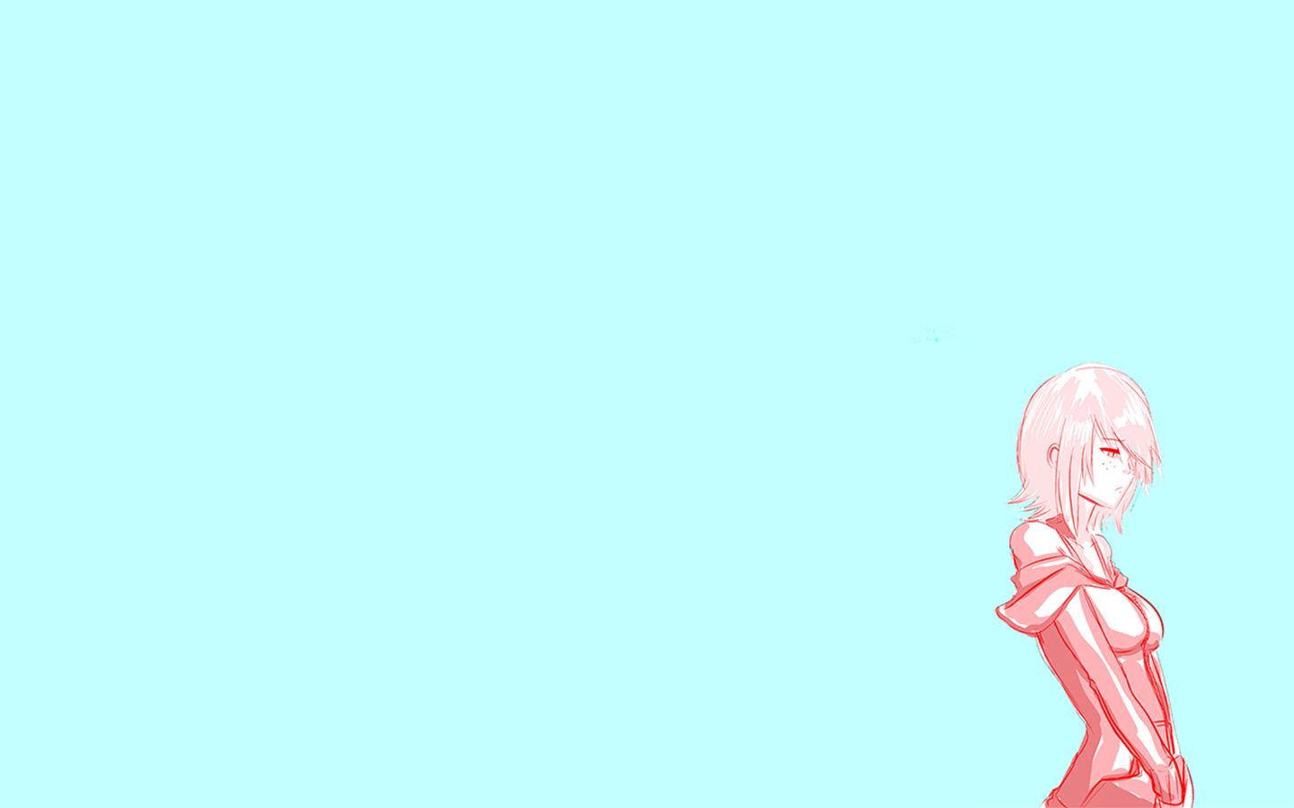 Anime girl with pink hair and red outline HD Wallpaper