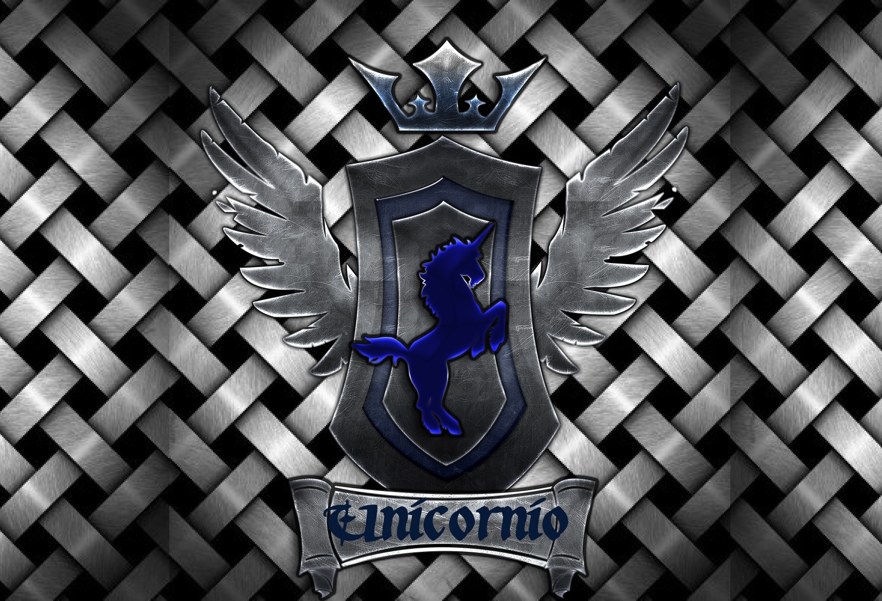 Coat of Arms with Unicorn and Crown HD Wallpaper