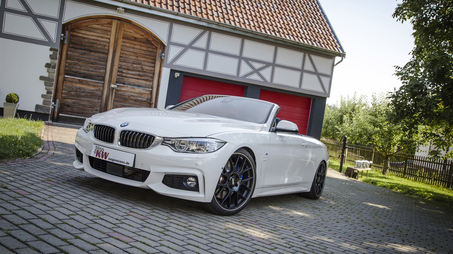 White BMW Convertible Sports Car Parked Outdoors HD Wallpaper