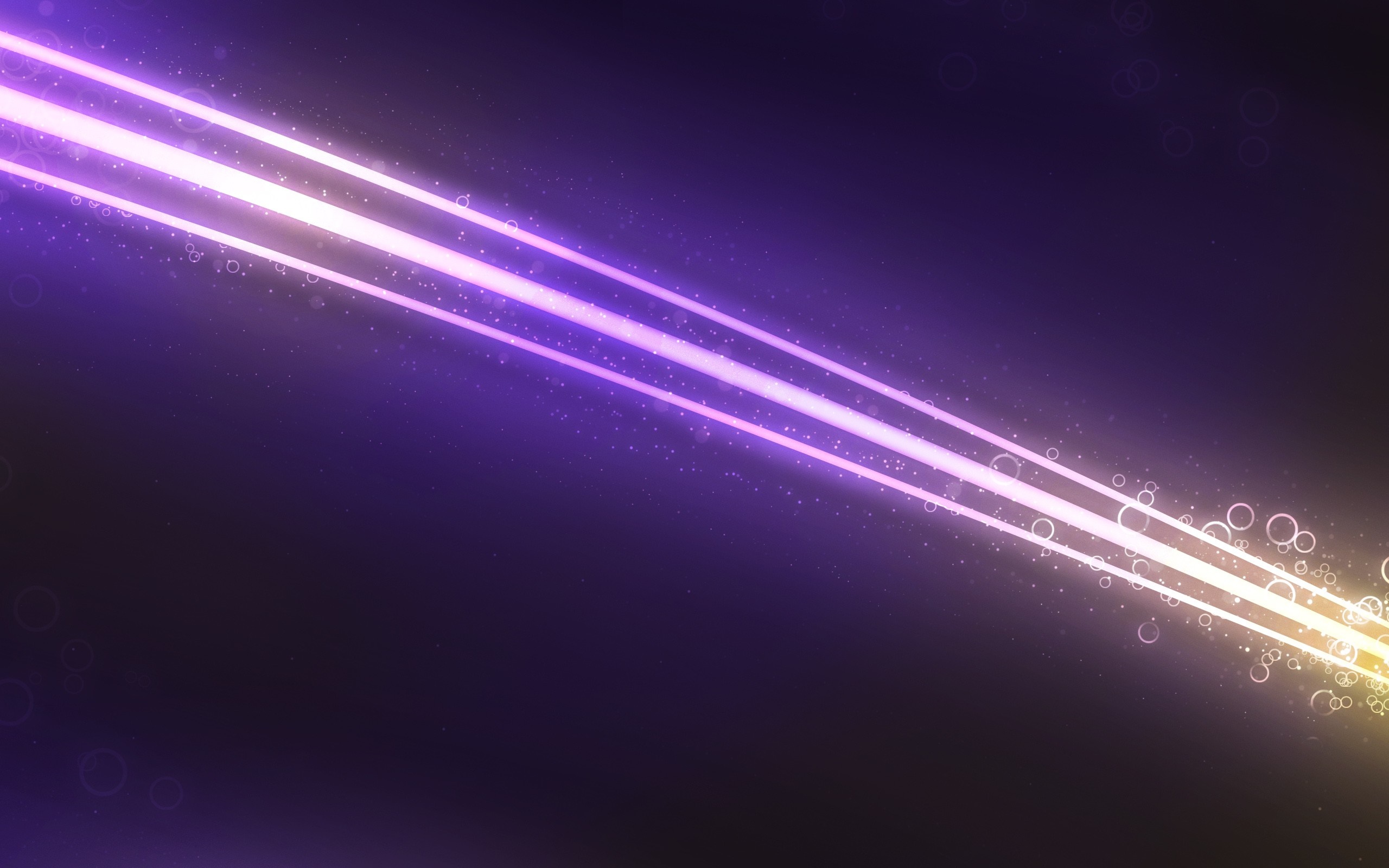 Abstract purple and yellow light streaks with circles HD Wallpaper