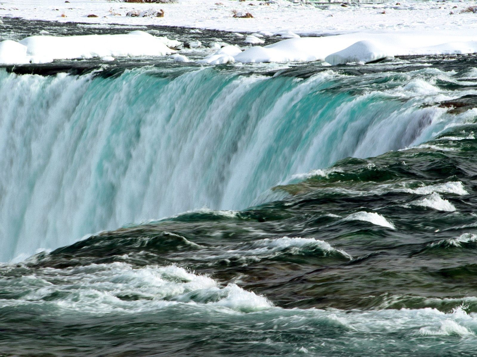 Niagara Falls in Winter with Ice and Snow HD Wallpaper