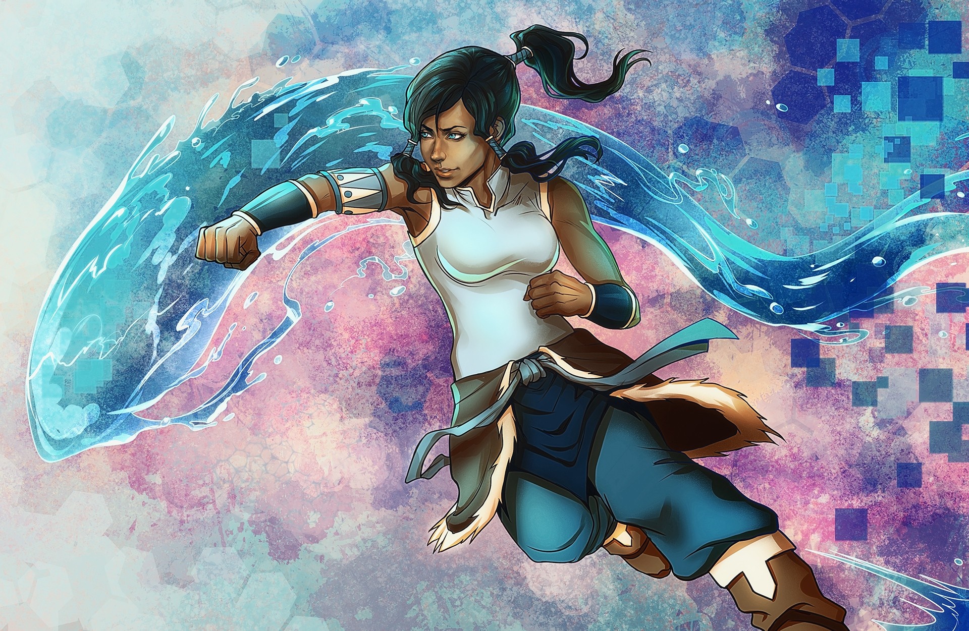Korra from The Legend of Korra waterbending HD Wallpaper