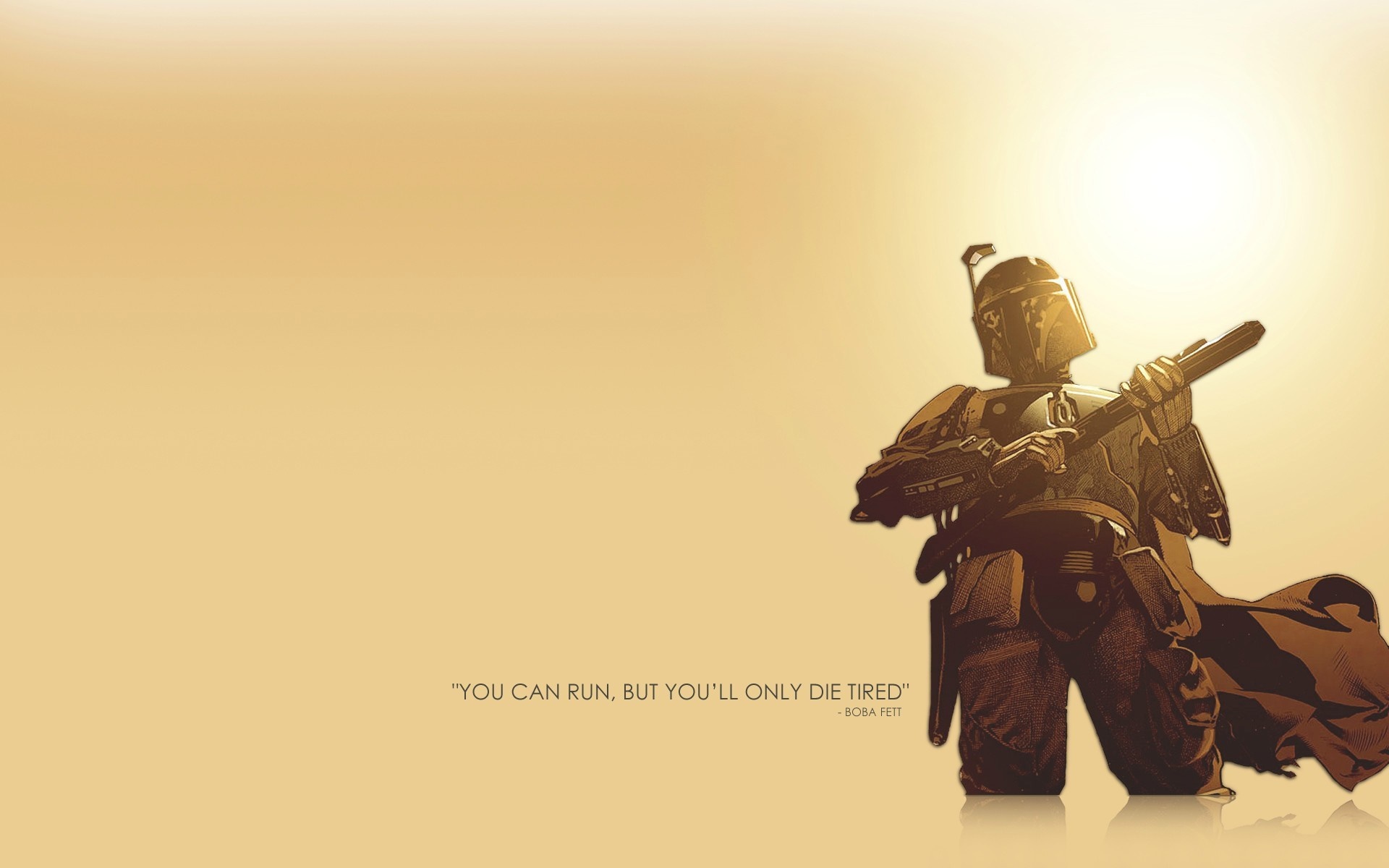 Boba Fett from Star Wars with quote HD Wallpaper