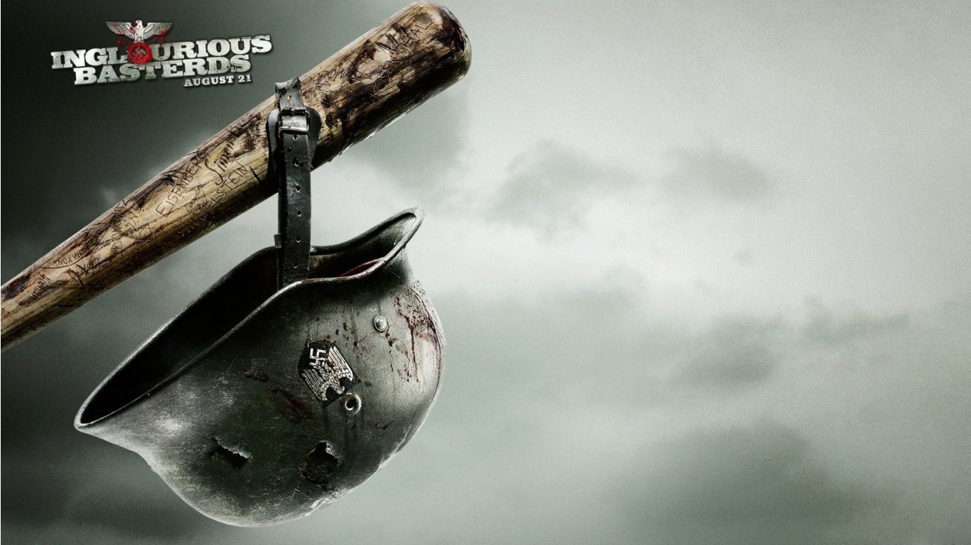 Inglourious Basterds movie poster with baseball bat and helmet HD Wallpaper