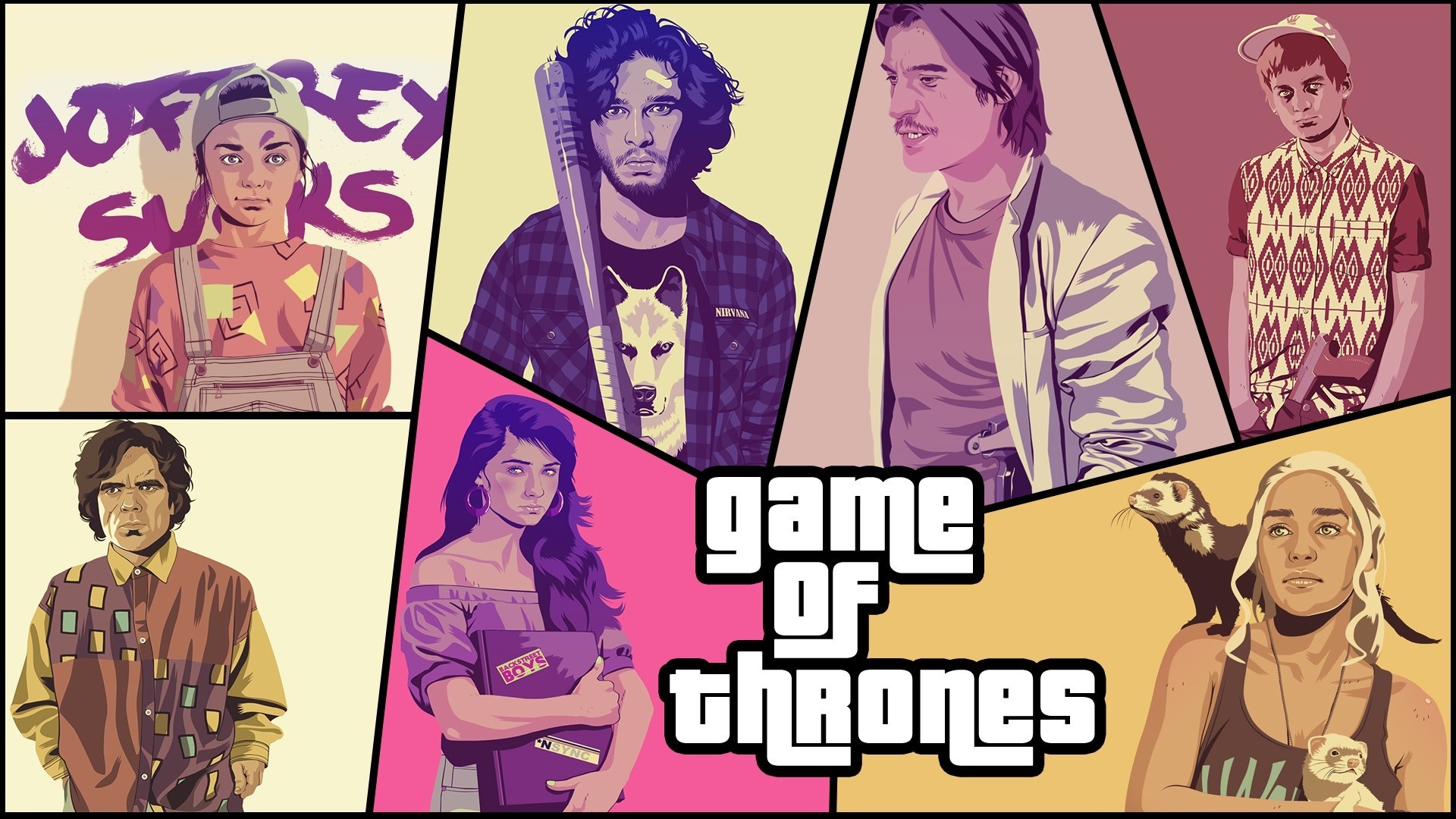 Game of Thrones characters in GTA style HD Wallpaper