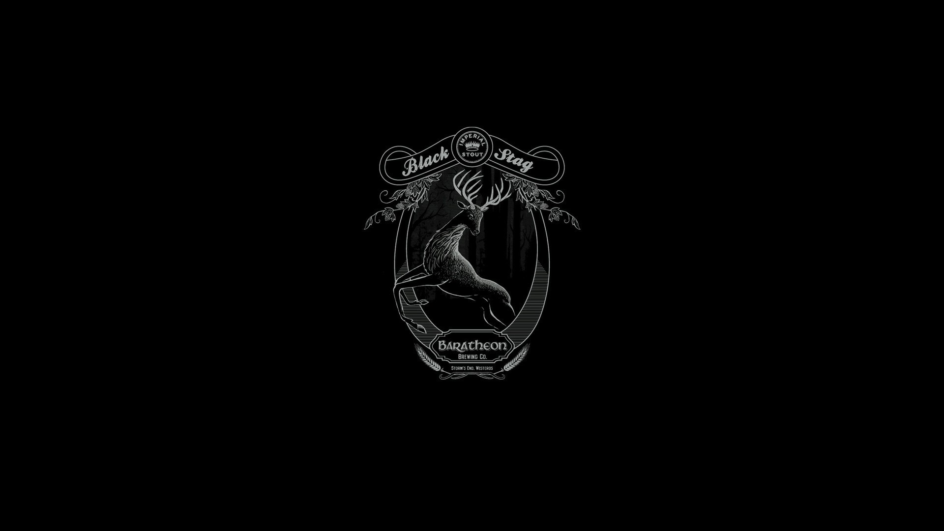 Black Stag Imperial Stout Baratheon Brewing Co. logo HD Wallpaper
