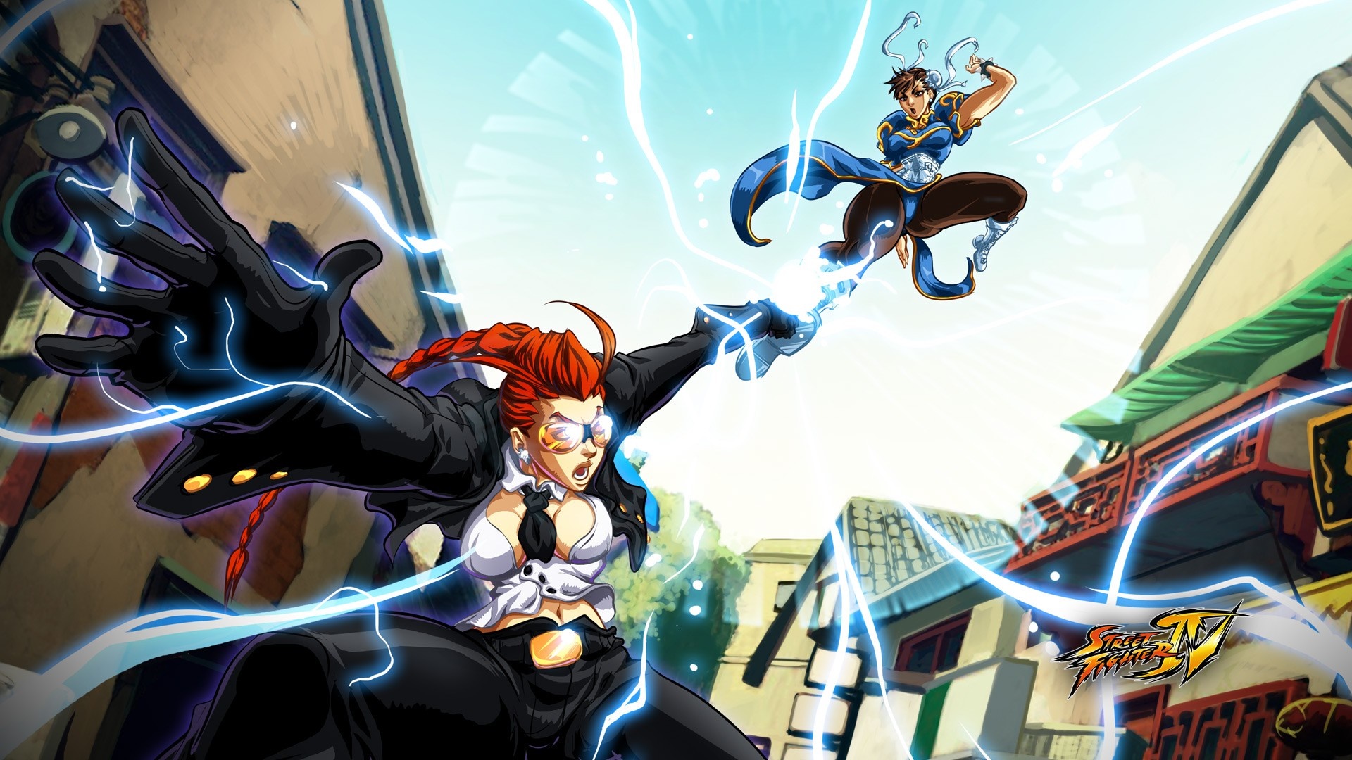 Chun-Li and Cammy from Street Fighter IV fighting HD Wallpaper