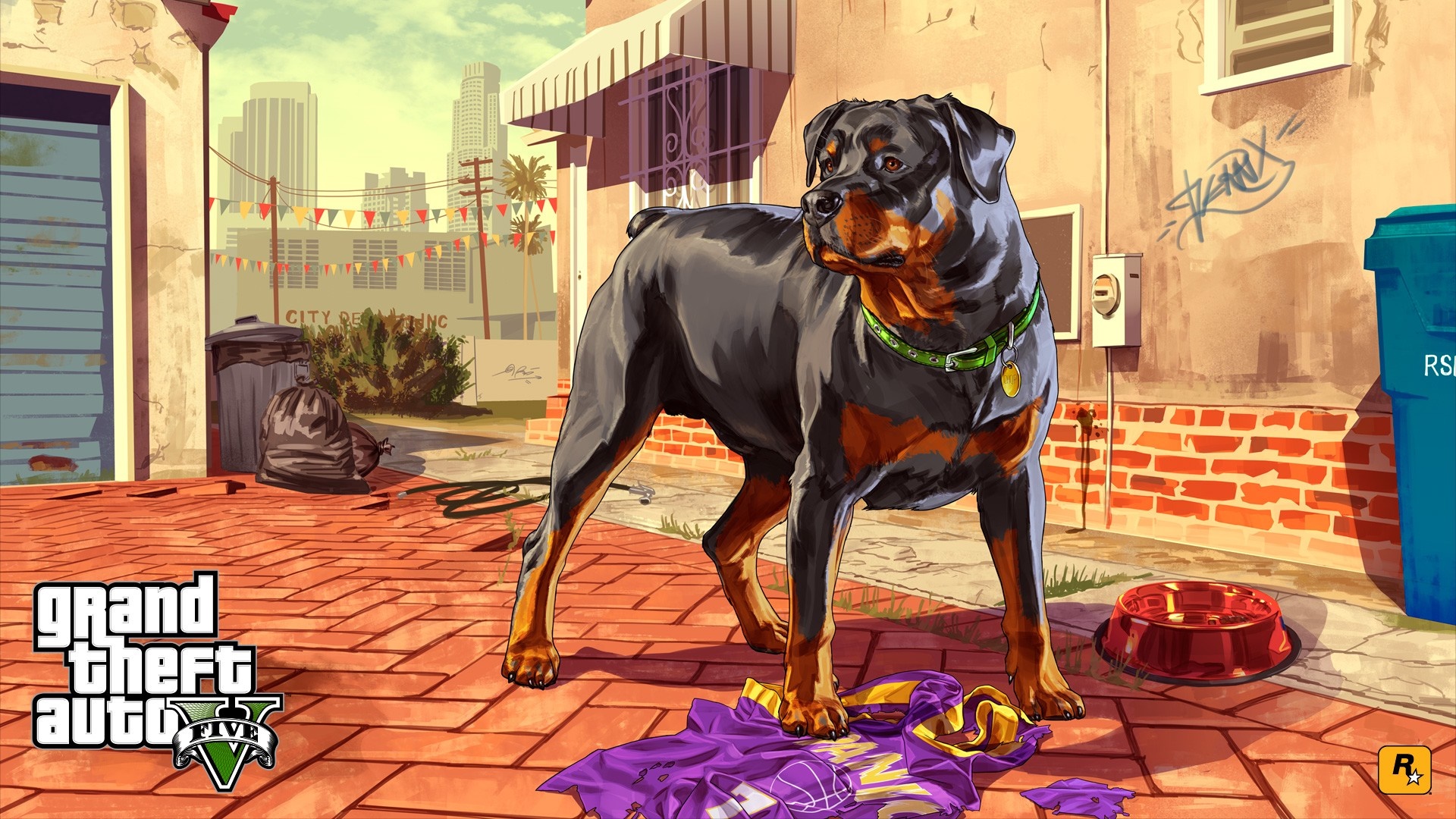 Chop the Rottweiler from Grand Theft Auto V HD Wallpaper