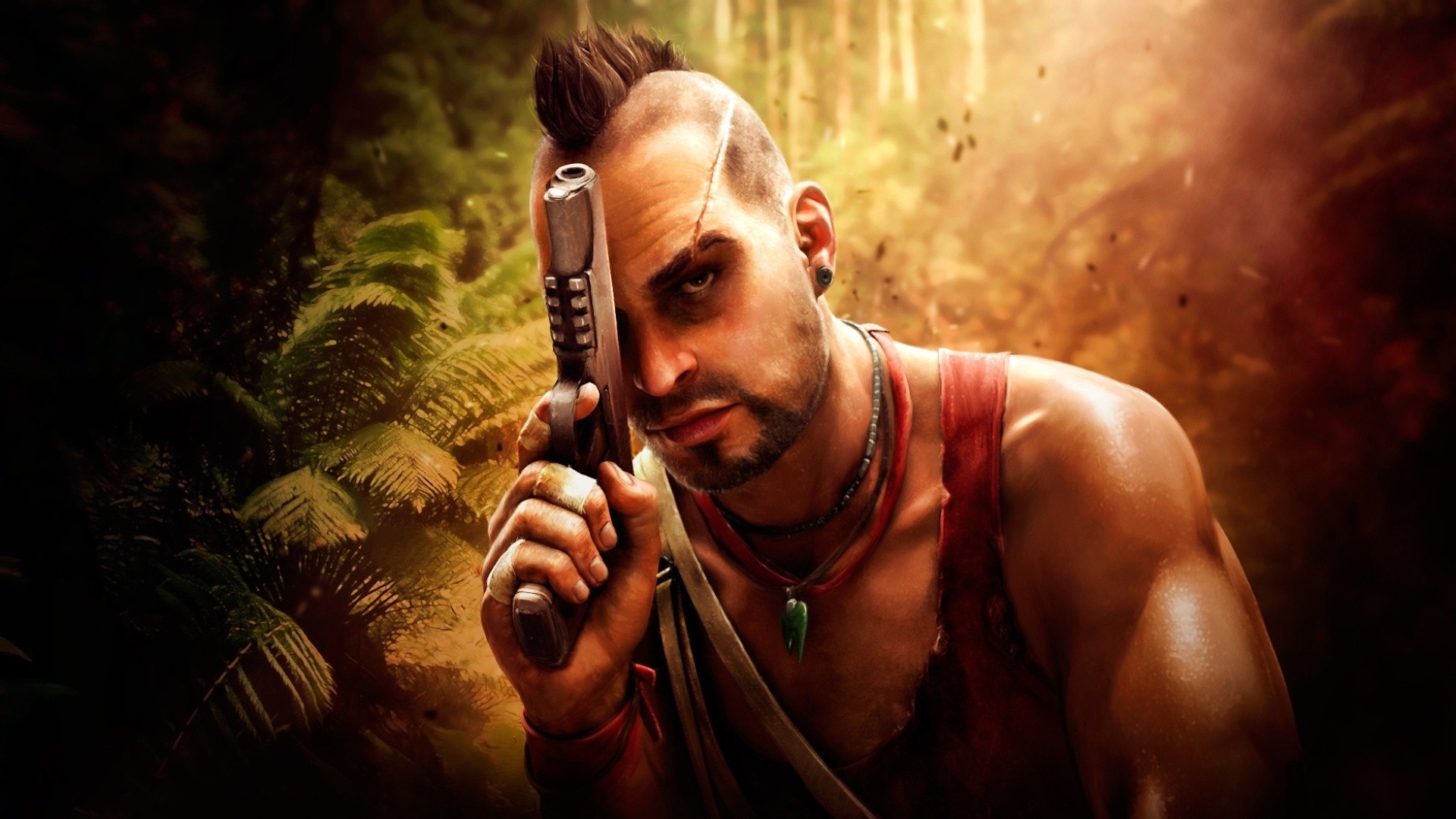 Vass from Far Cry 3 holding a pistol HD Wallpaper