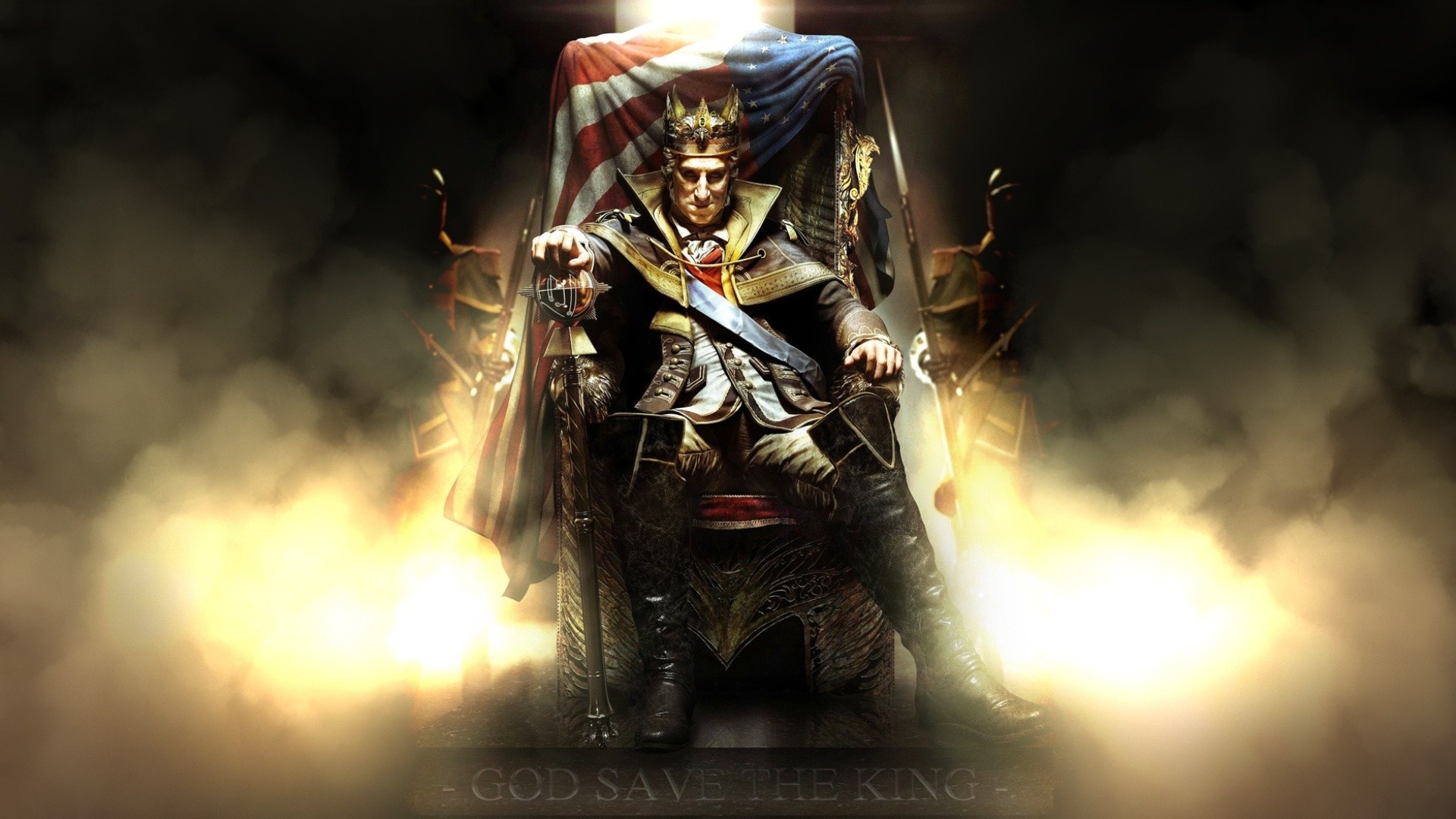 Assassin's Creed III King sitting on throne HD Wallpaper